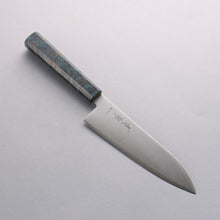  Seisuke Blue Super Migaki Polish Finish Santoku 180mm Stabilized wood Handle - Japanny - Best Japanese Knife