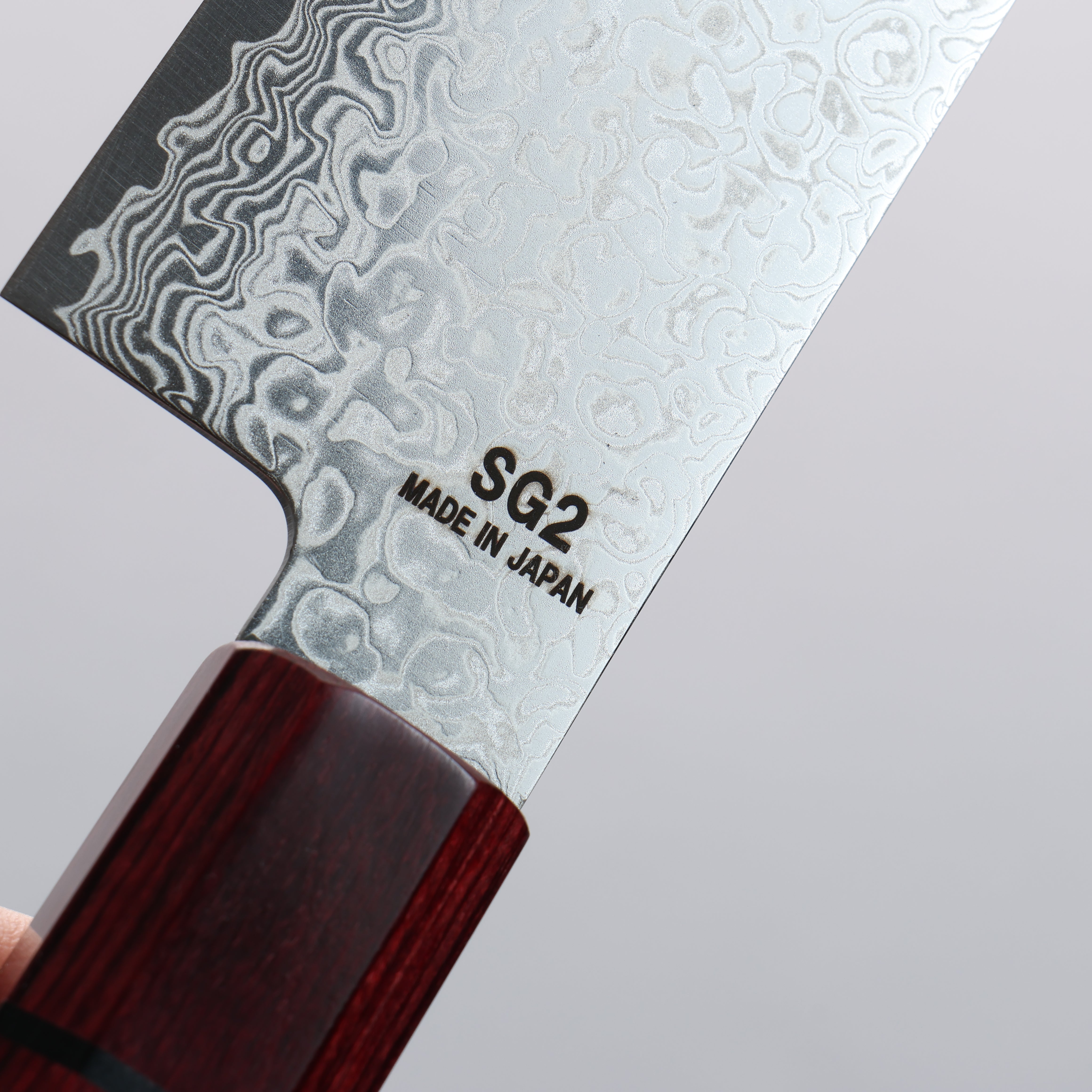 Higuchi SG2 Damascus Kiritsuke Santoku 180mm Red Pakka wood Handle - Japanny - Best Japanese Knife