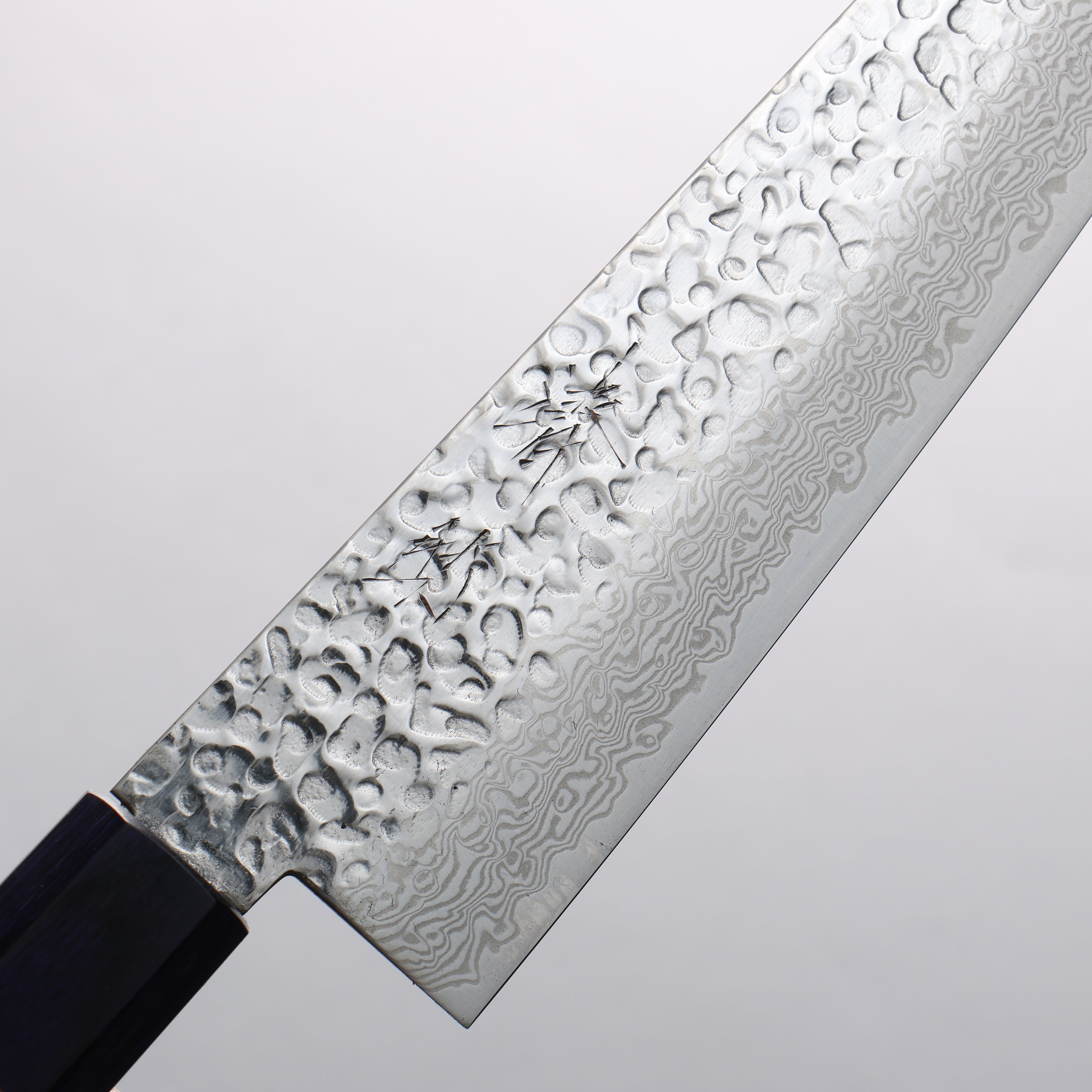 Seisuke Silver Steel No.3 Hammered Damascus Bunka 170mm Walnut (With Double Blue Pakka wood) Handle - Japanny - Best Japanese Knife