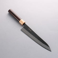  Seisuke Shitan Blue Super Hammered Kurouchi Gyuto 210mm Shitan Handle - Japanny - Best Japanese Knife