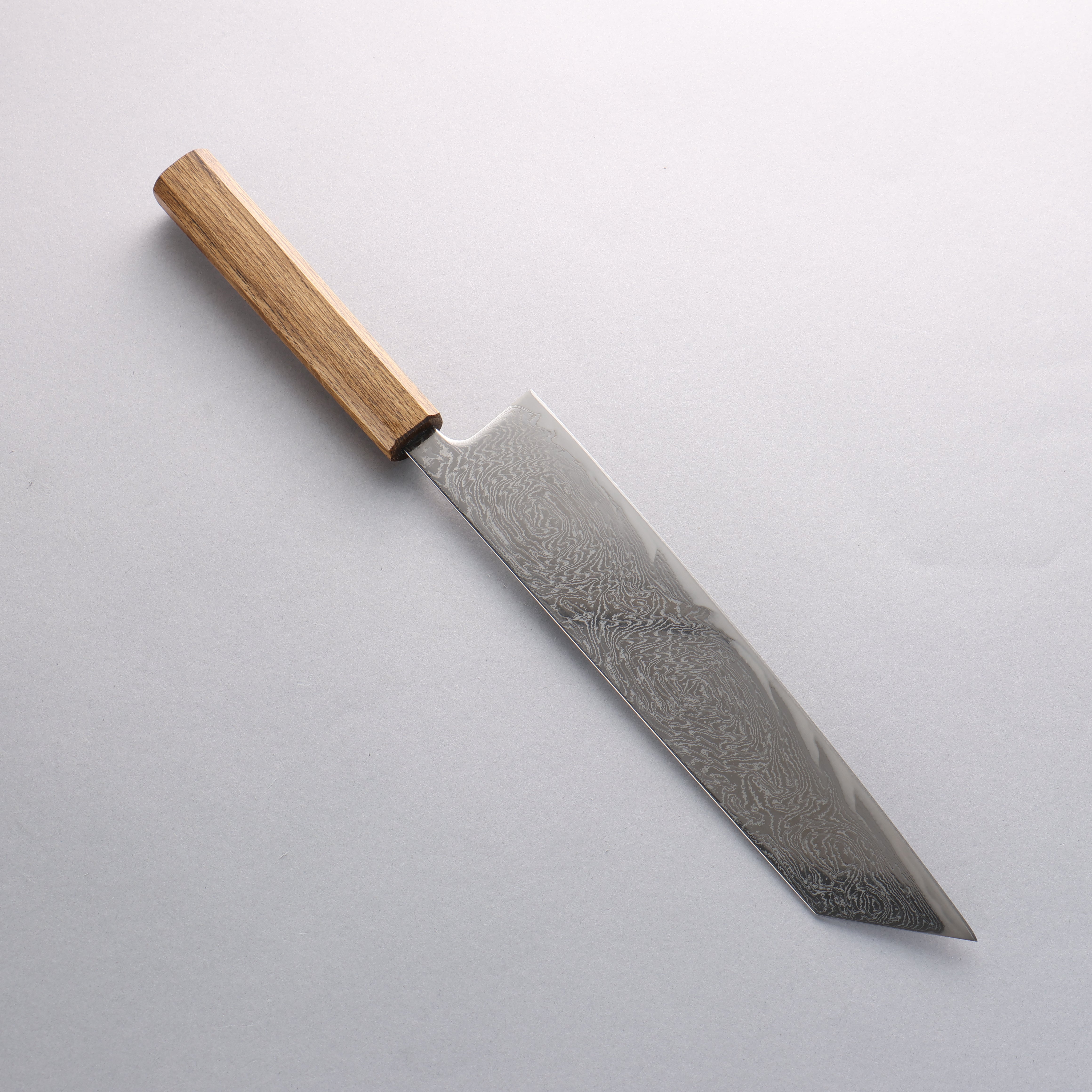 Seisuke Nami AUS10 Mirrored Finish Damascus Kiritsuke 240mm Oak Handle - Japanny - Best Japanese Knife