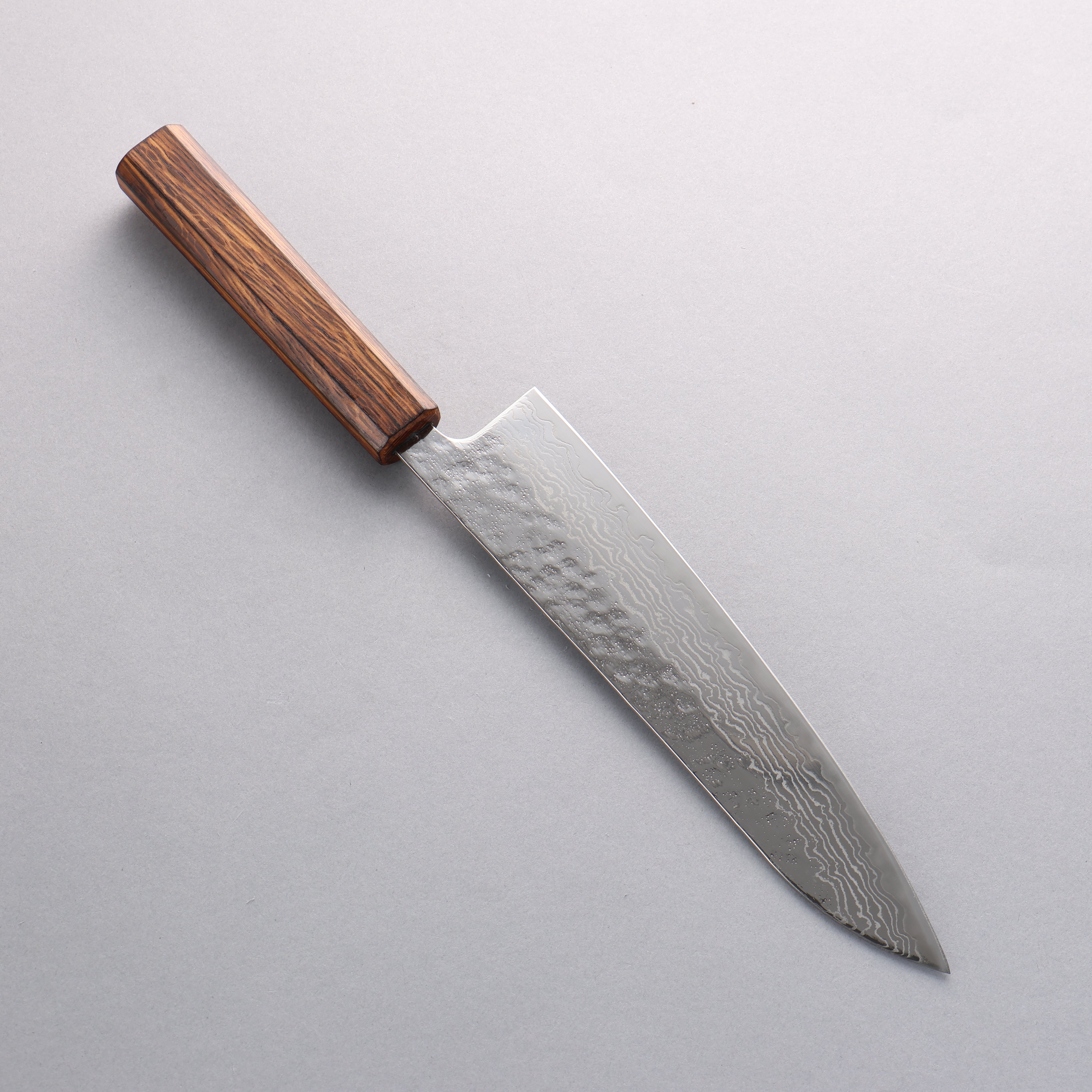 Seisuke Stainless Steel 440C Hammered Damascus Migaki Finished Gyuto 210mm Oak Handle - Japanny - Best Japanese Knife