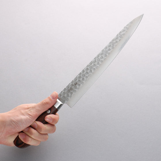 Seisuke VG10 17 Layer Damascus sujihiki 240mm Mahogany Handle - Japanny - Best Japanese Knife