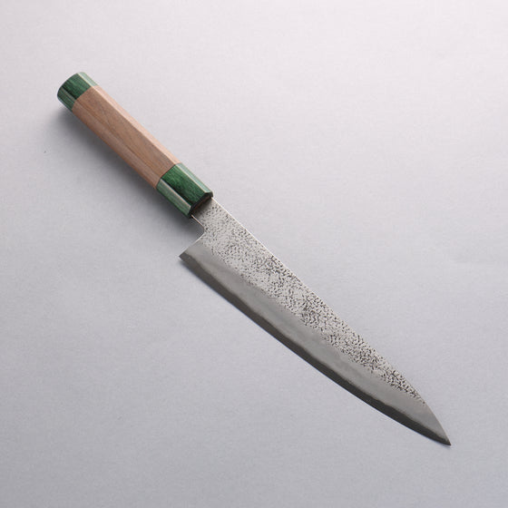 Seisuke Blue Super Hammered Gyuto 210mm Walnut(With Double Green Pakka wood) Handle - Japanny - Best Japanese Knife