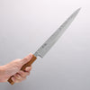 Seisuke Tsukikage AUS10 Migaki Finished Hammered Damascus Sujihiki 240mm Oak Handle - Japanny - Best Japanese Knife