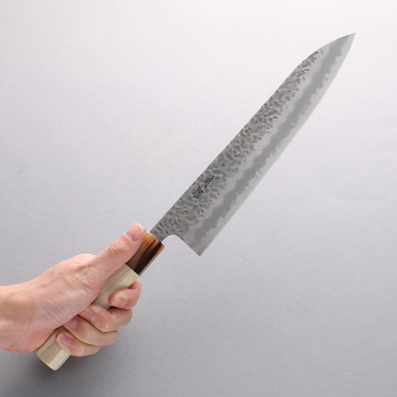 Seisuke Kumo White Steel No.1 Hammered Gyuto 240mm Magnolia Handle - Japanny - Best Japanese Knife