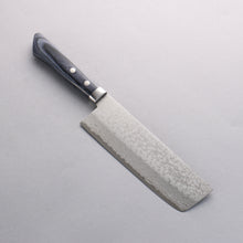  Kunihira Sairyu VG10 Damascus Nakiri 165mm Navy blue Pakka wood Handle - Japanny - Best Japanese Knife