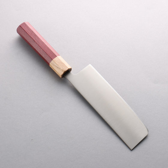 Seisuke Stainless Steel 440C Nakiri 165mm Purpleheart (Ferrule: Oak) Handle - Japanny - Best Japanese Knife