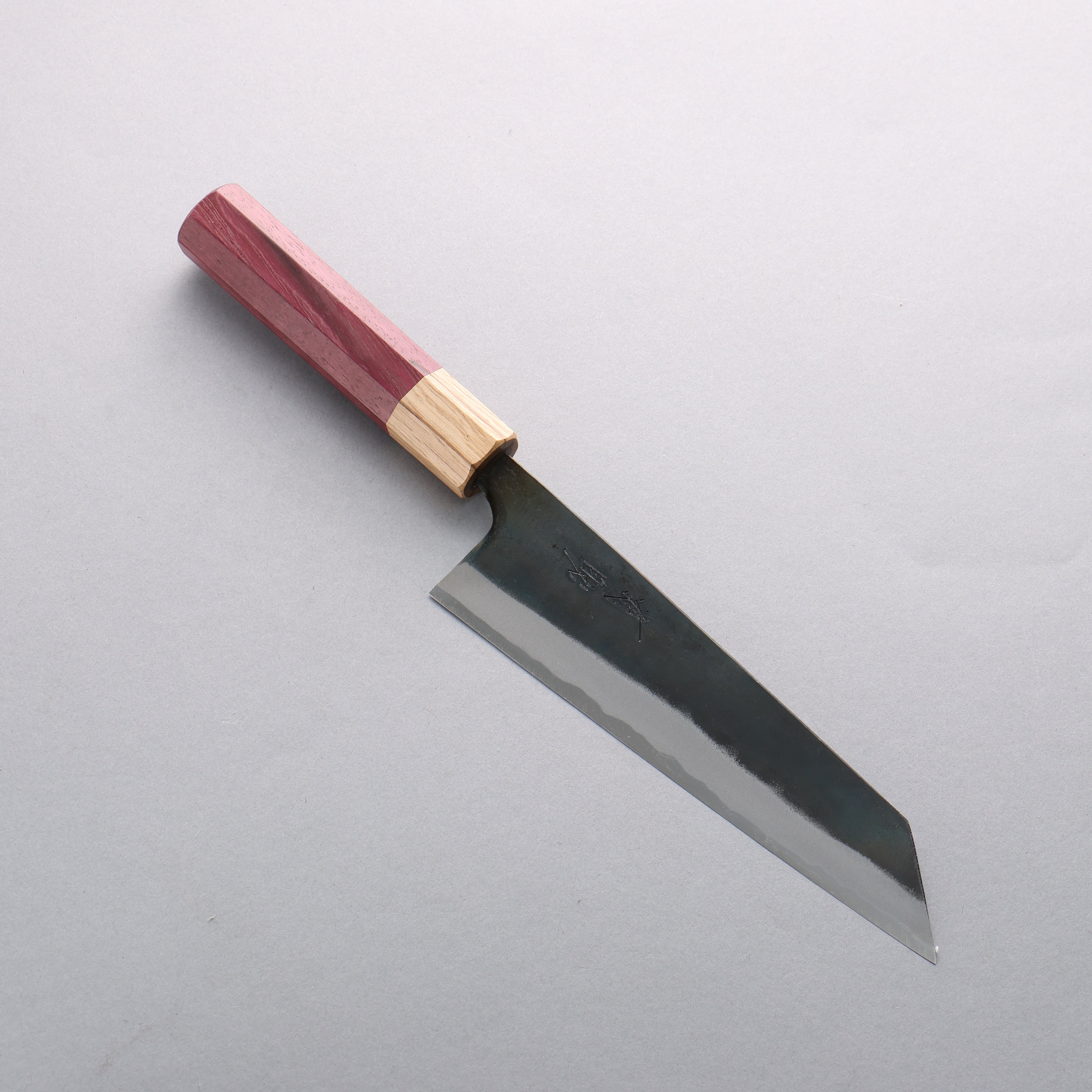 Seisuke Blue Super Black Finished Bunka 180mm Purpleheart (Ferrule: Oak) Handle - Japanny - Best Japanese Knife