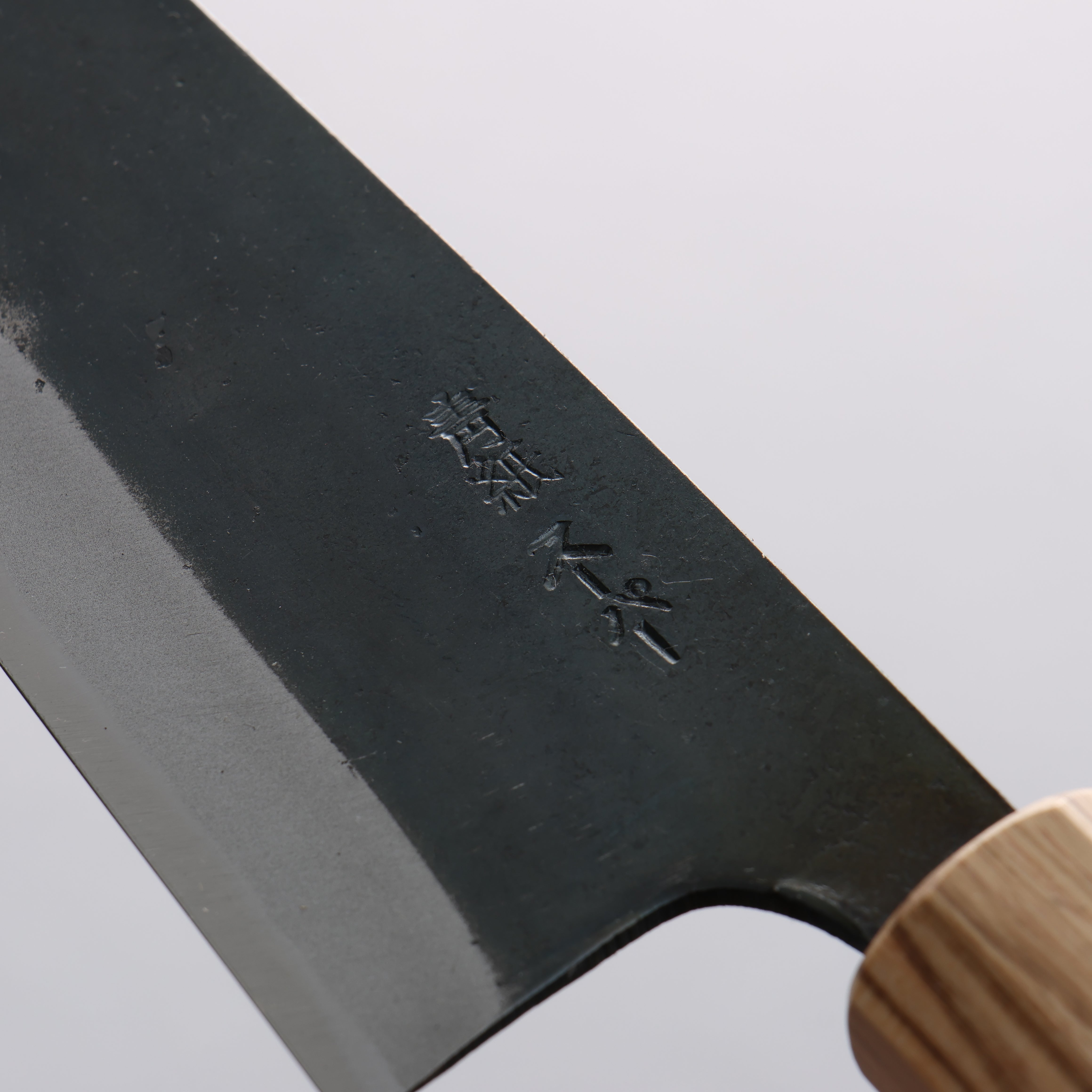 Seisuke Blue Super Black Finished Bunka 180mm Purpleheart (Ferrule: Oak) Handle - Japanny - Best Japanese Knife