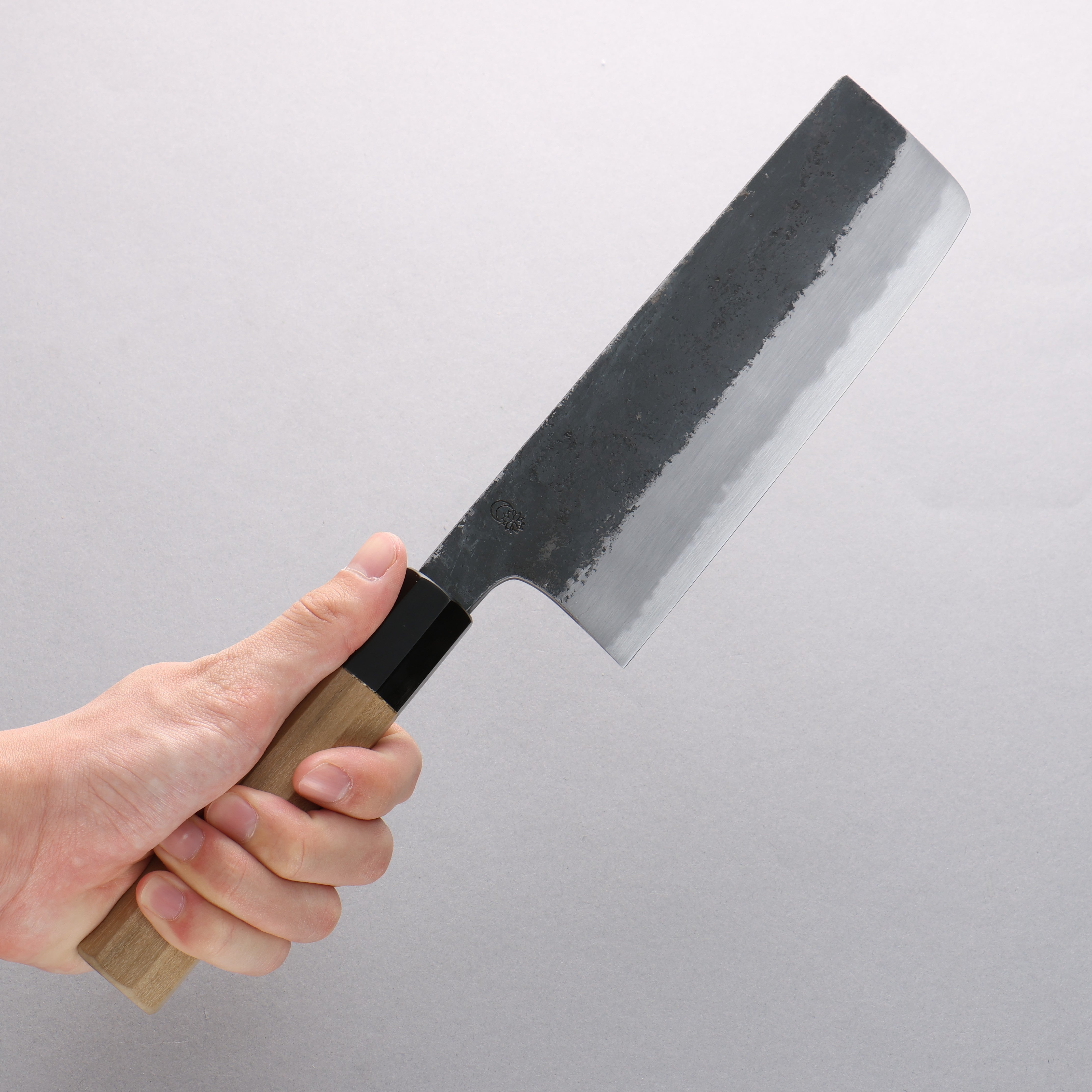 Kikuzuki White Steel No.2 Black Finished Nakiri 180mm Magnolia Handle - Japanny - Best Japanese Knife