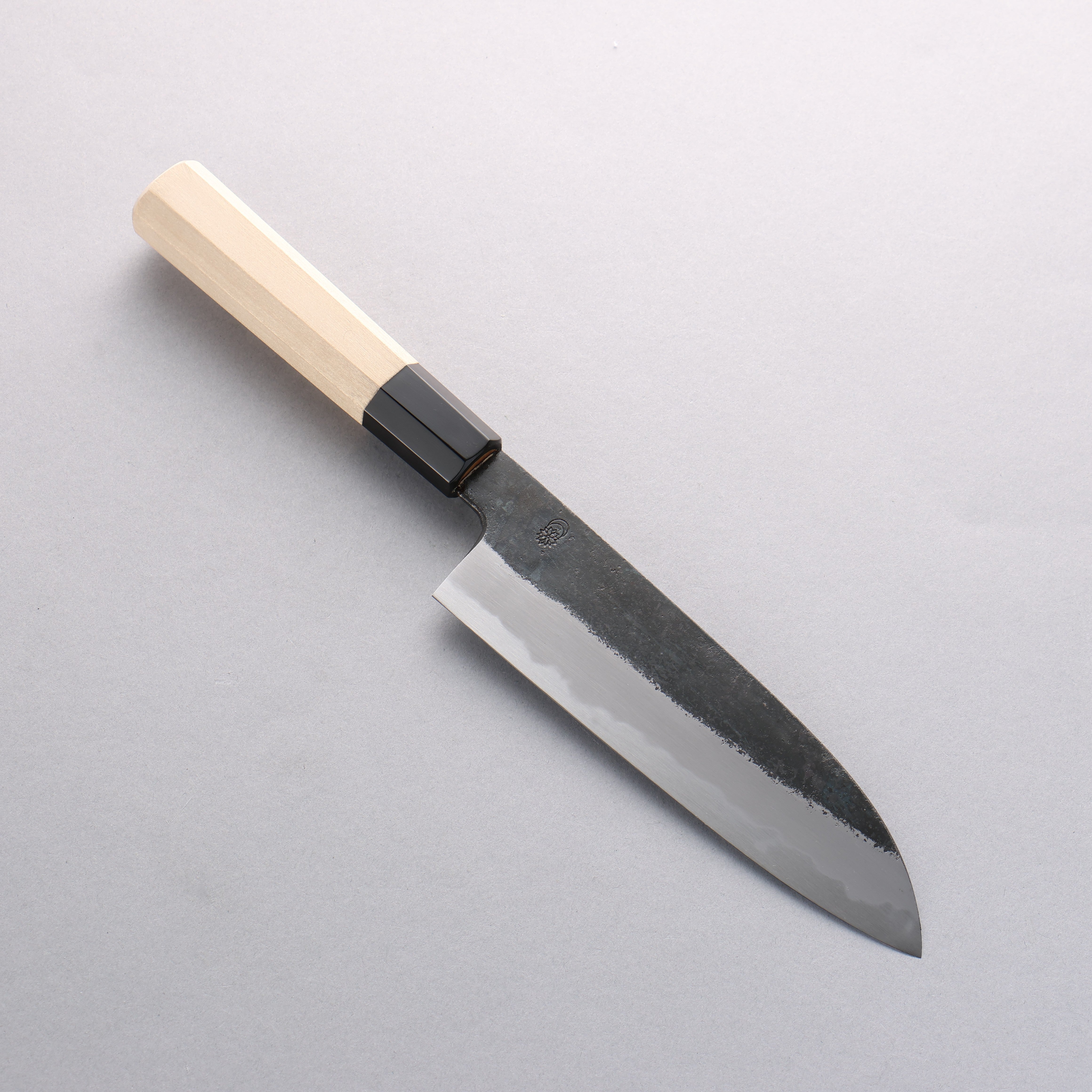 Kikuzuki White Steel No.2 Black Finished Santoku 180mm Magnolia Handle - Japanny - Best Japanese Knife