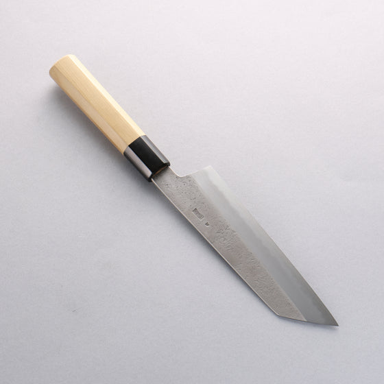 Kikuzuki White Steel No.2 Nashiji Kiritsuke Santoku 180mm Magnolia Handle - Japanny - Best Japanese Knife