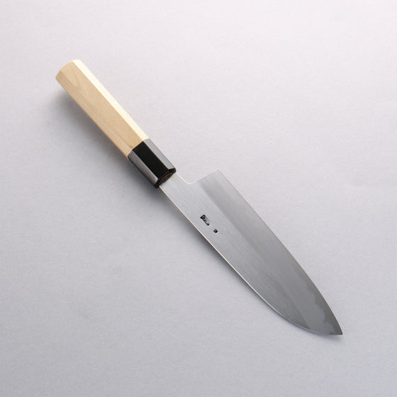 Kikuzuki White Steel No.2 Kasumitogi Santoku 180mm Magnolia Handle - Japanny - Best Japanese Knife