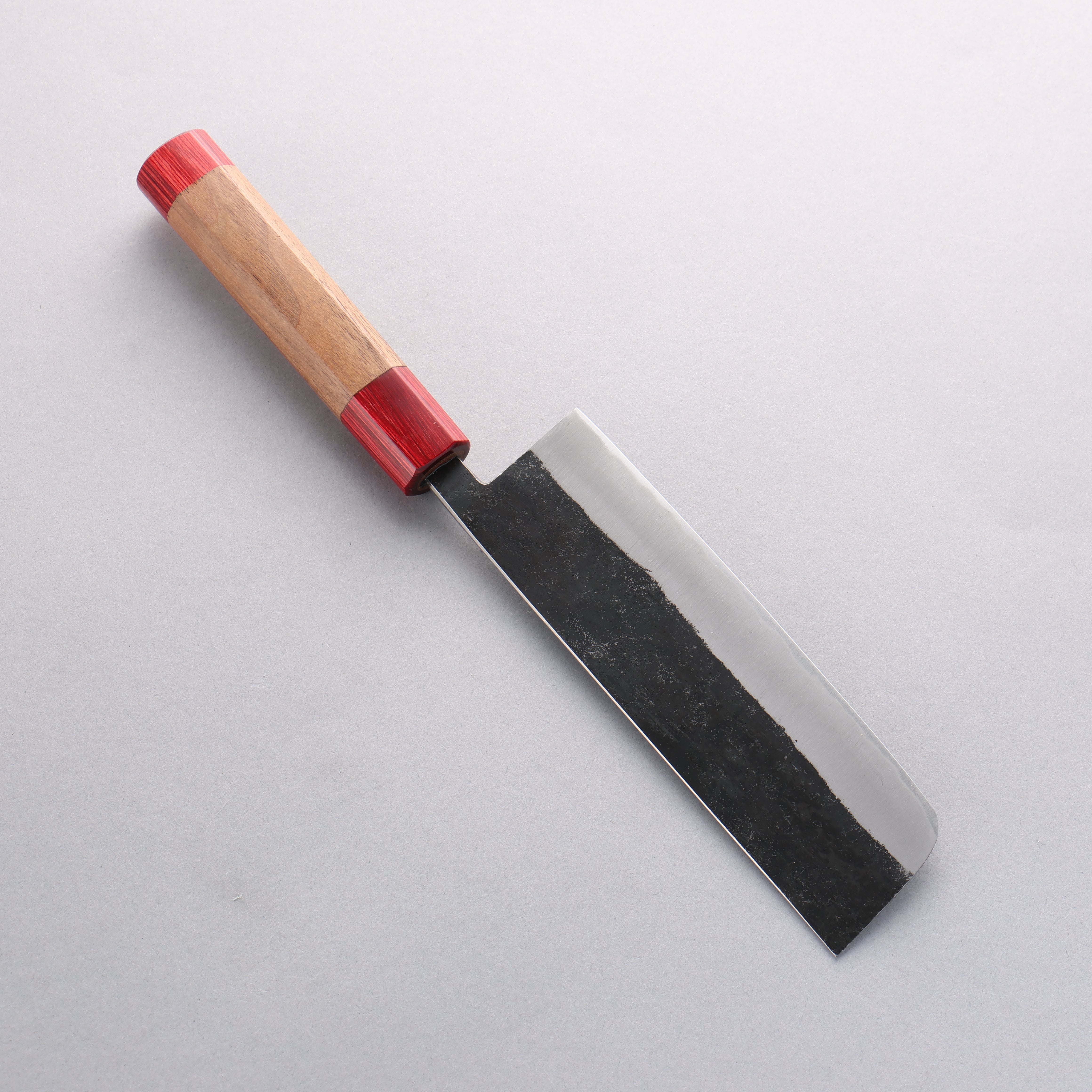 Seisuke Kurumi Blue Steel Kurouchi Usuba 165mm Walnut (With Double Red Pakka wood) Handle - Japanny - Best Japanese Knife