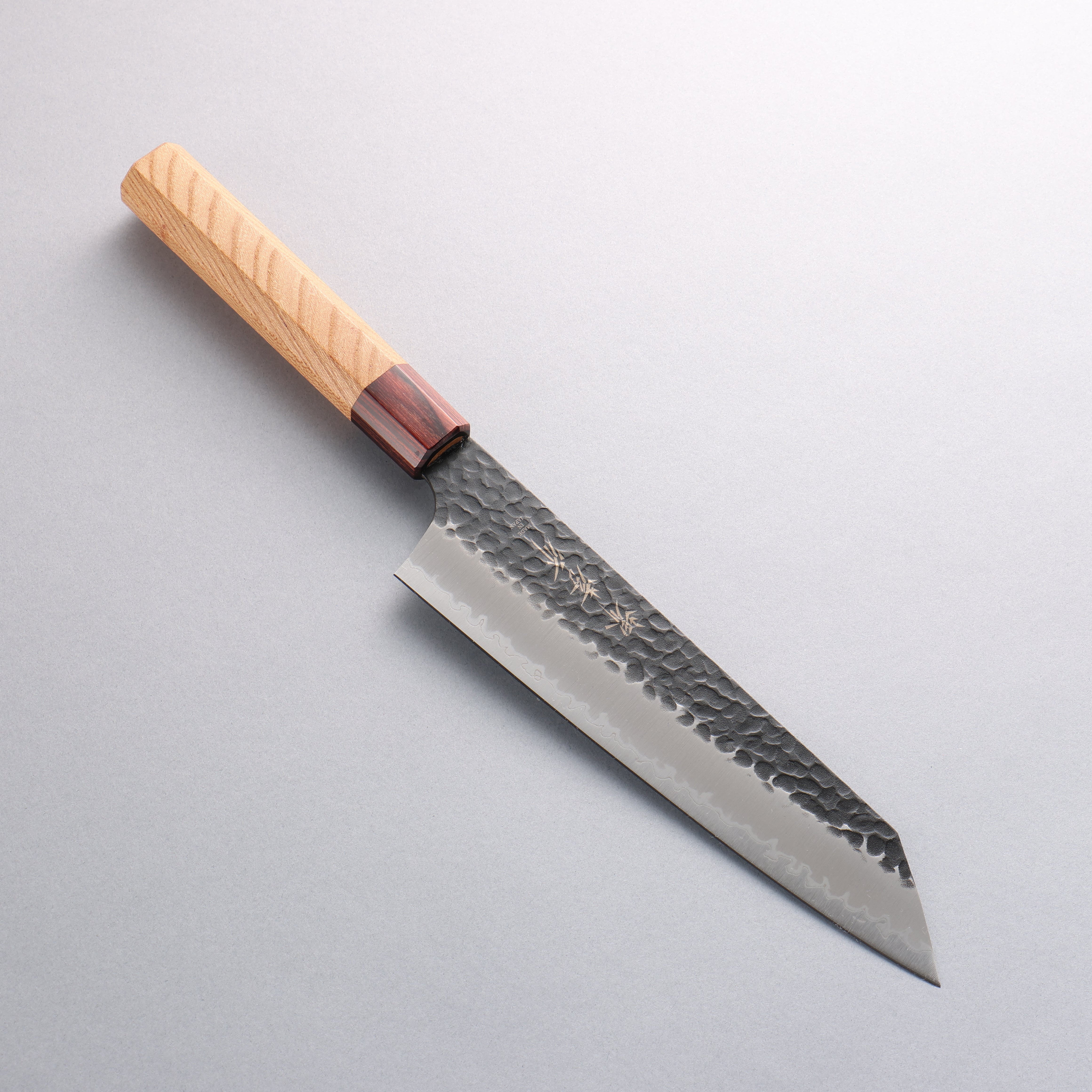 Sakai Takayuki Blue Super Hammered Black Finished Kengata Gyuto 190mm - Japanny - Best Japanese Knife