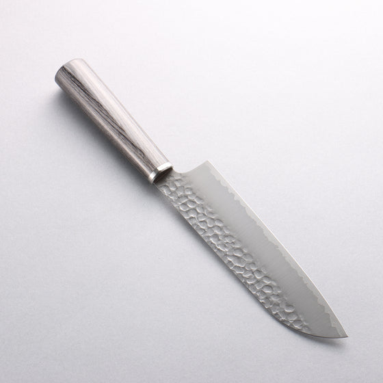 Seisuke VG10 Hammered Santoku 165mm Charcoal Gray Pakka wood Handle - Japanny - Best Japanese Knife