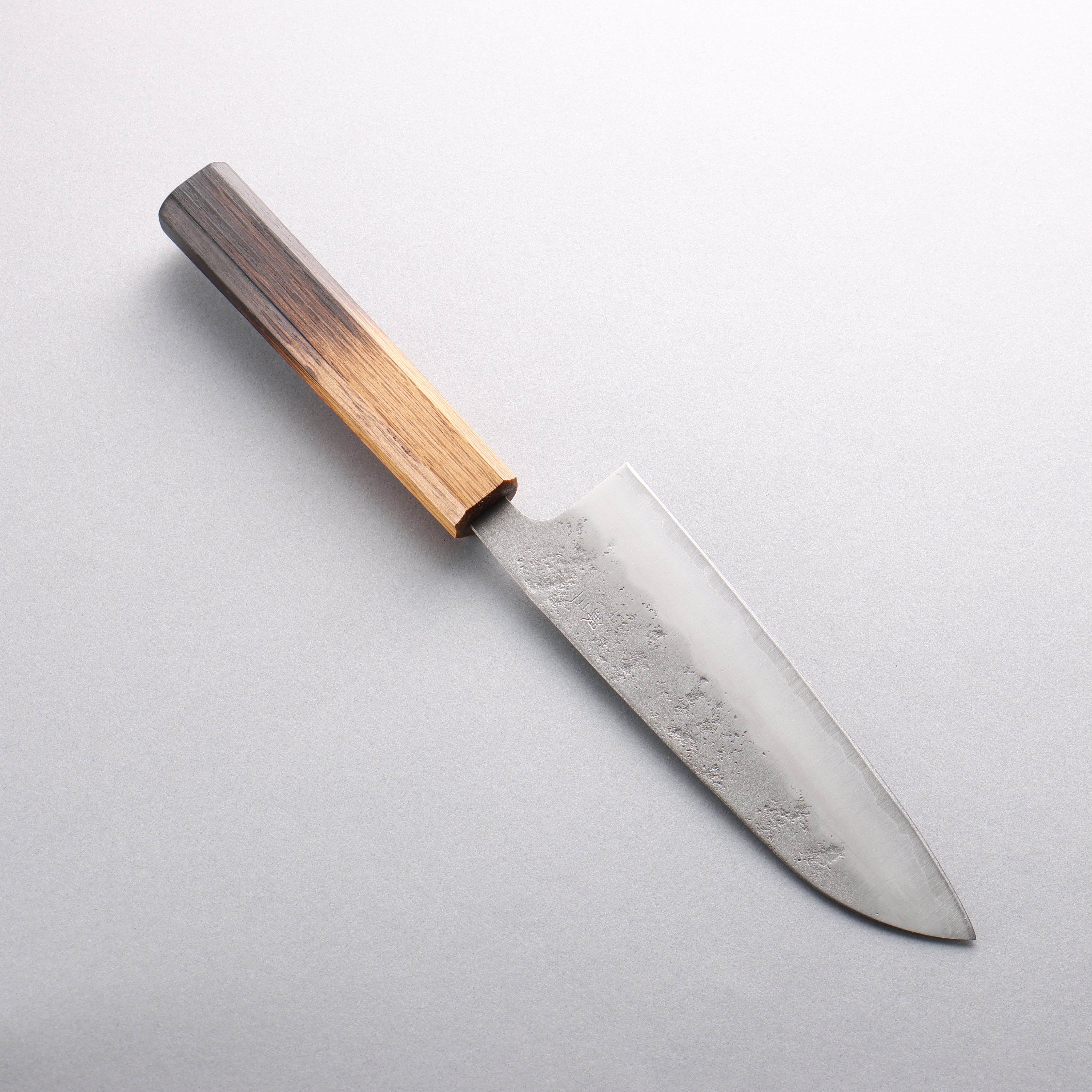 Oul Silver Steel No.3 Nashiji Santoku 165mm Burnt Oak Handle - Japanny - Best Japanese Knife