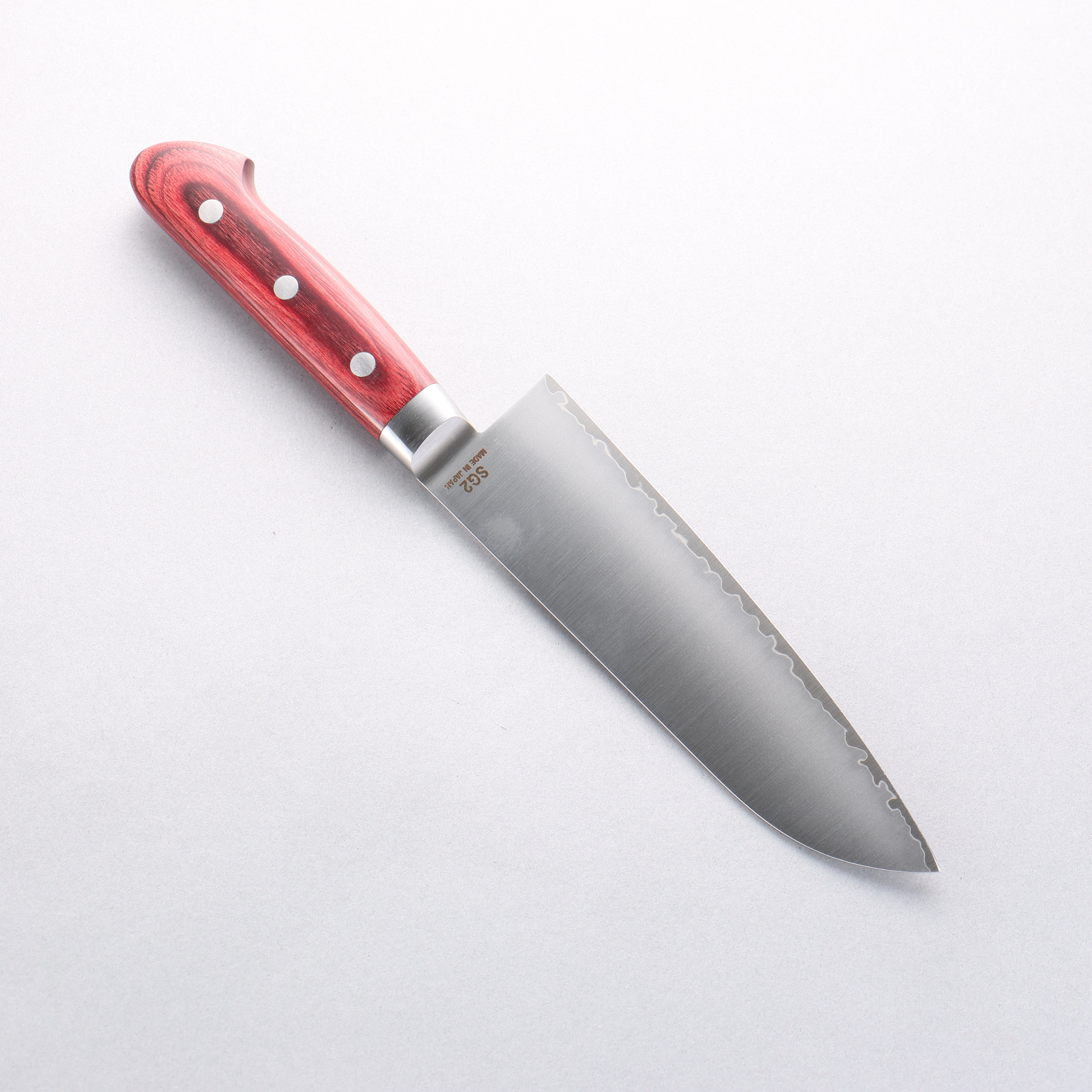 Higuchi SG2 Santoku 180mm Red Pakka wood Handle - Japanny - Best Japanese Knife