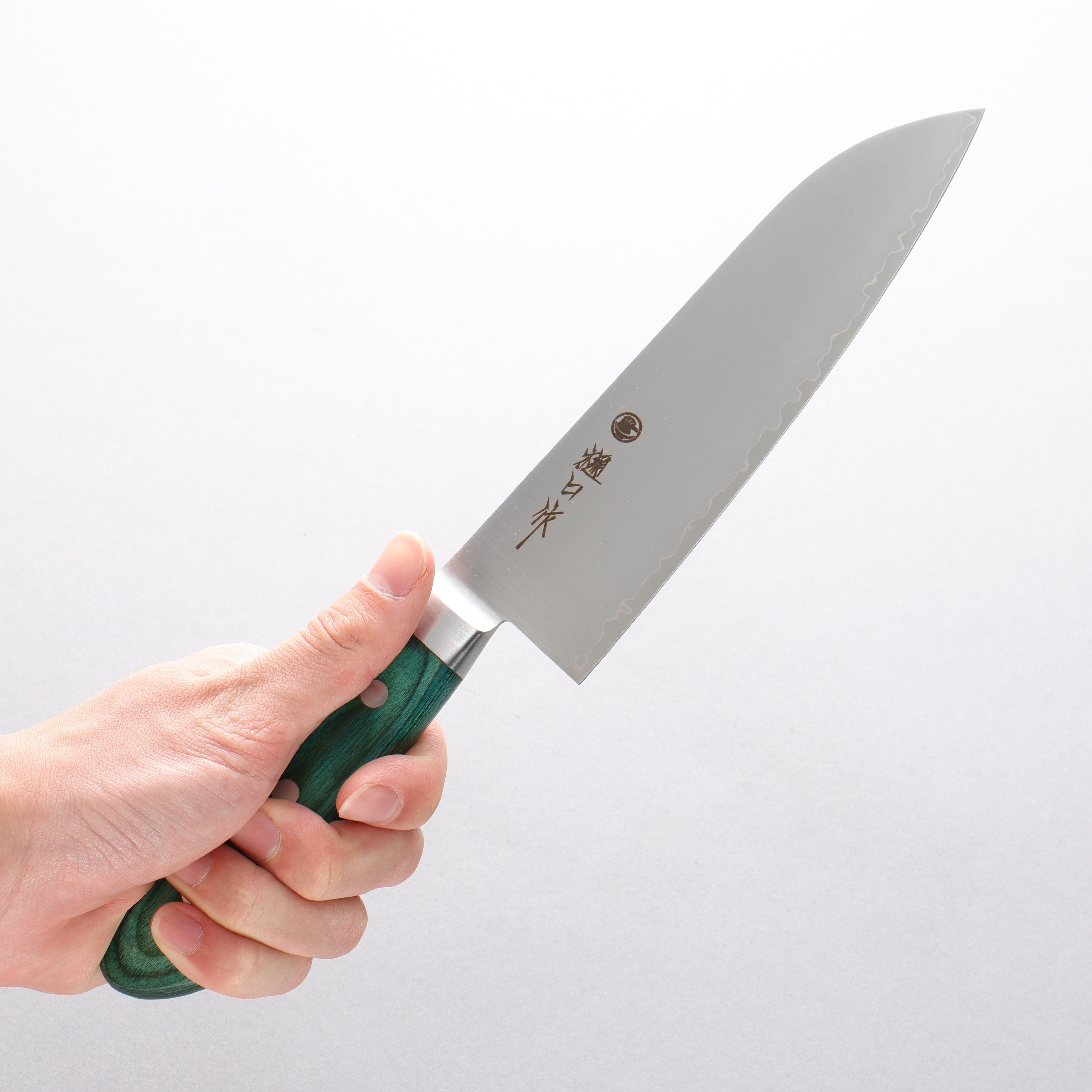 Higuchi SG2 Santoku 180mm Green Pakka wood Handle - Japanny - Best Japanese Knife