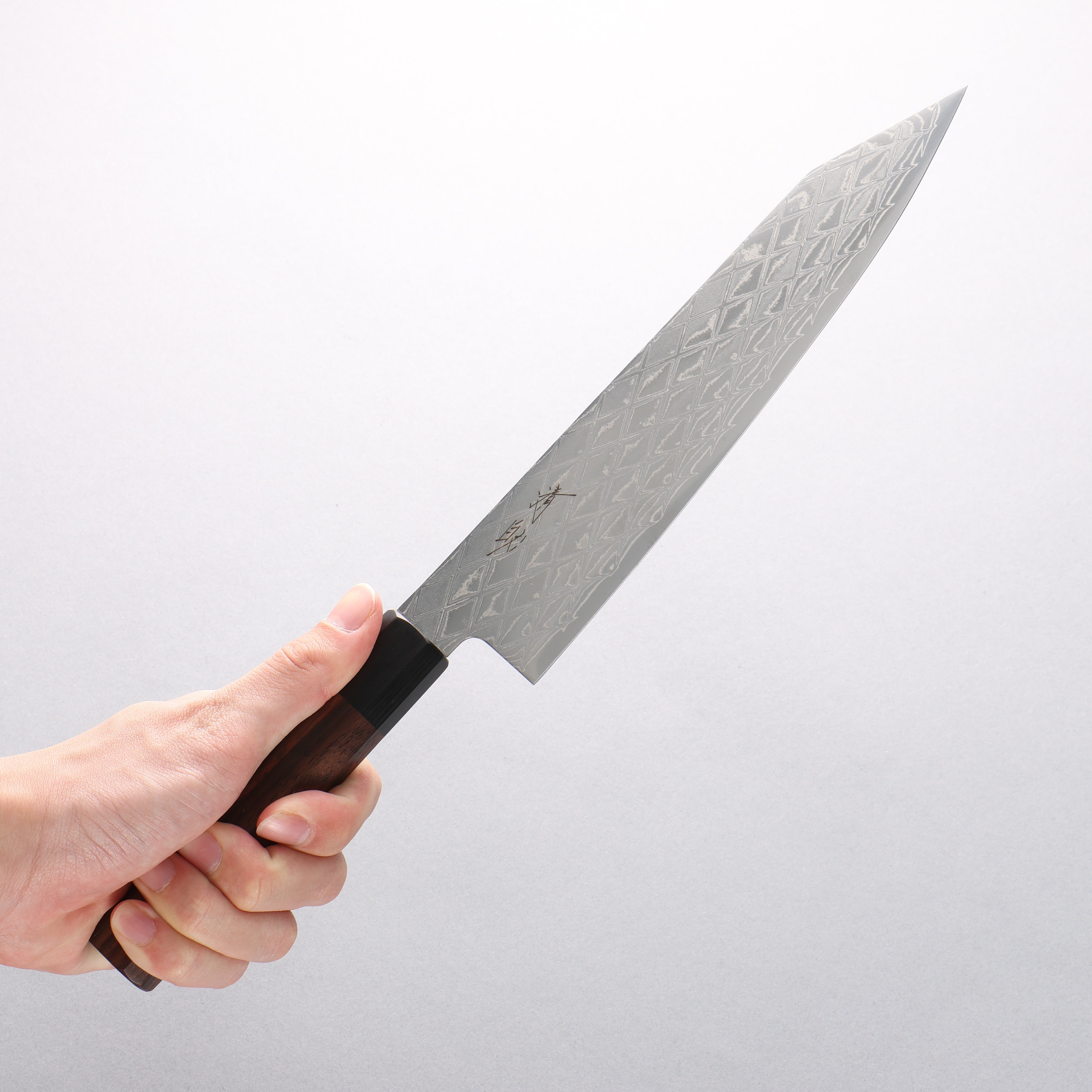 Seisuke AUS10 Mirror Crossed Kiritsuke Gyuto 210mm Shitan (ferrule: Black Pakka wood) Handle - Japanny - Best Japanese Knife