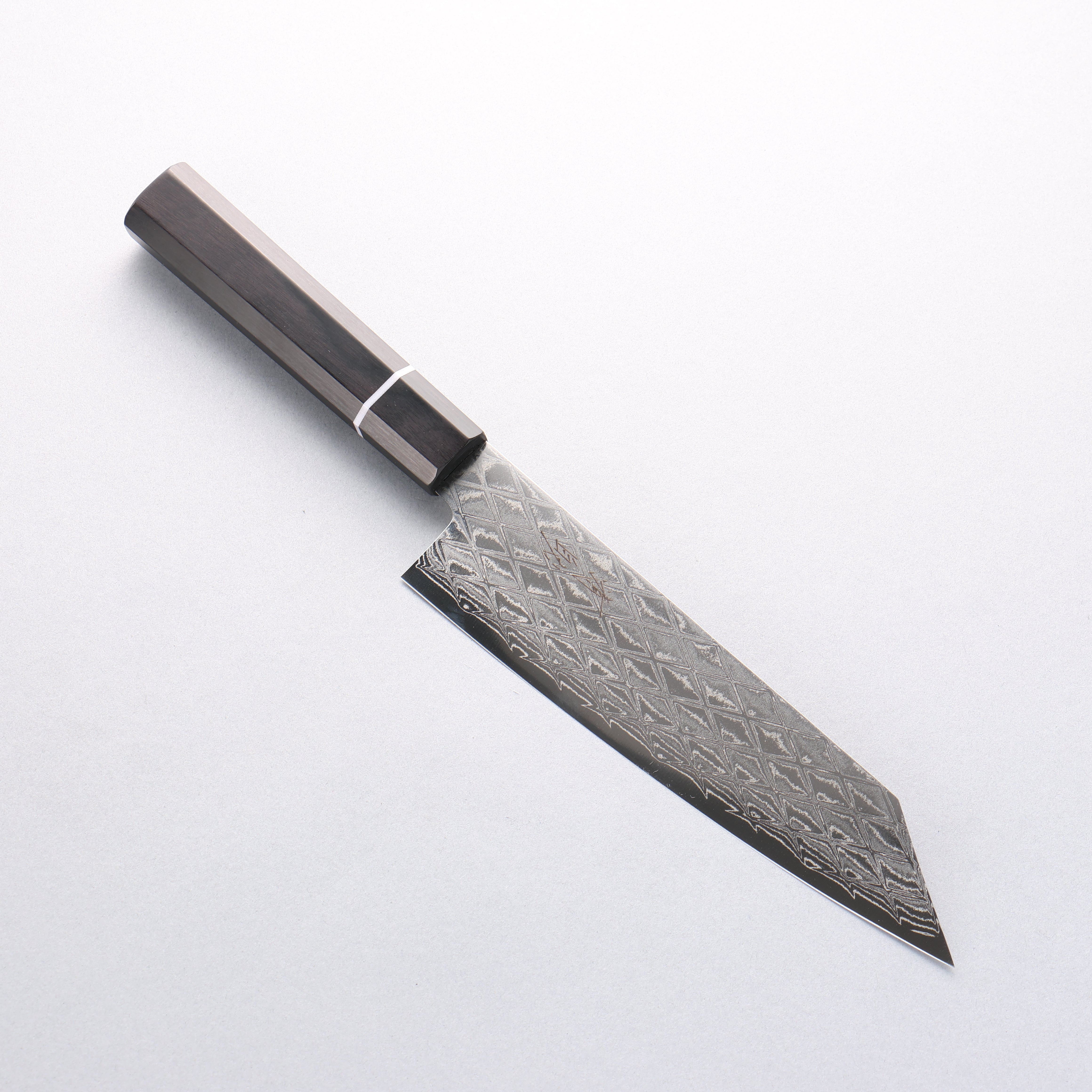 Seisuke AUS10 Mirror Crossed Kiritsuke Santoku 180mm Black Pakka wood Handle - Japanny - Best Japanese Knife