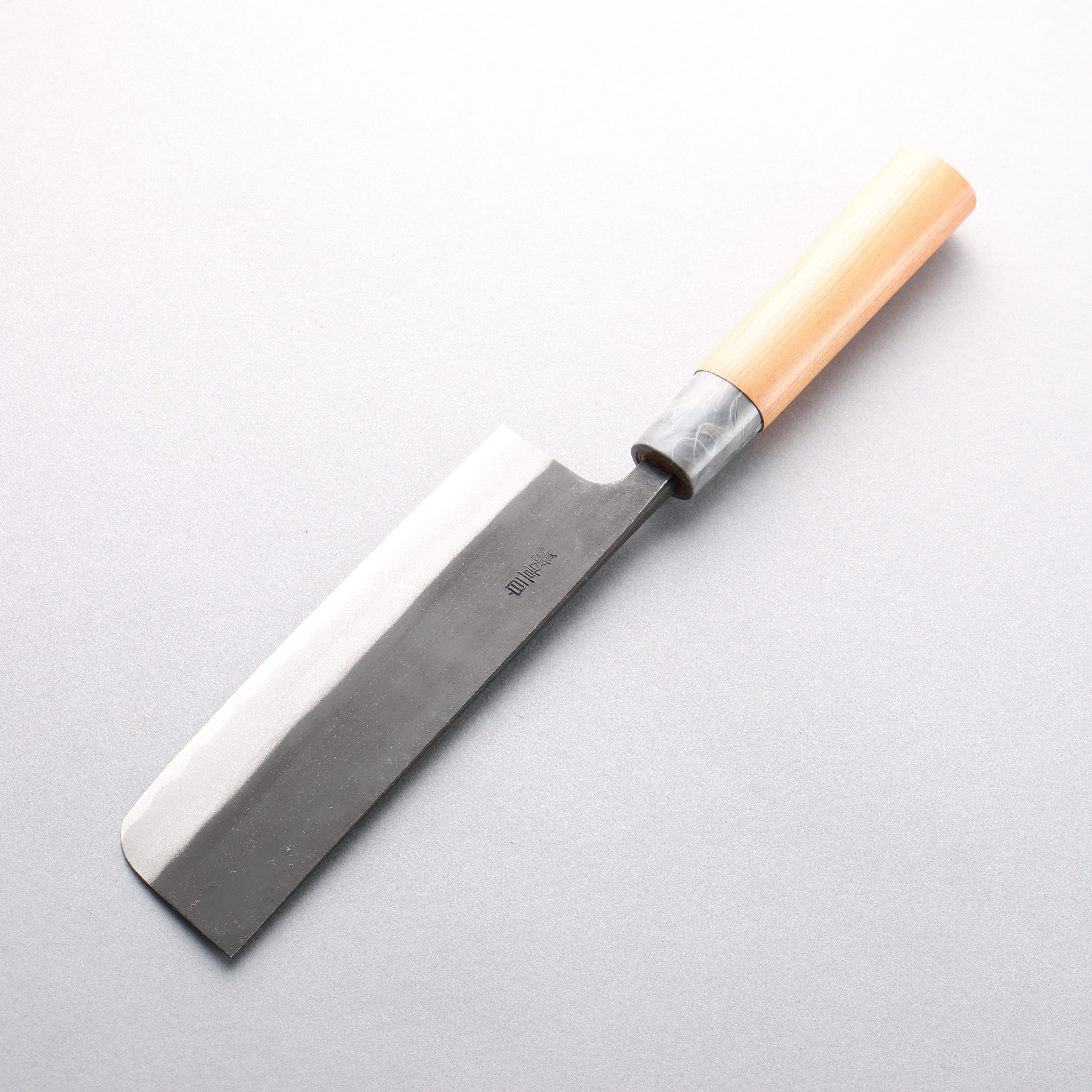 Nao Yamamoto White Steel No.2 Kurouchi Nakiri 165mm Cherry Tree Handle - Japanny - Best Japanese Knife