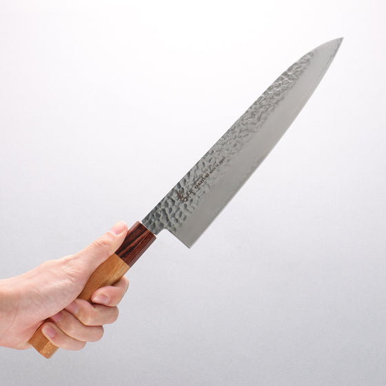 Sakai Takayuki VG10 33 Layer Damascus Gyuto 240mm Keyaki (Japanese Elm) Handle - Japanny - Best Japanese Knife