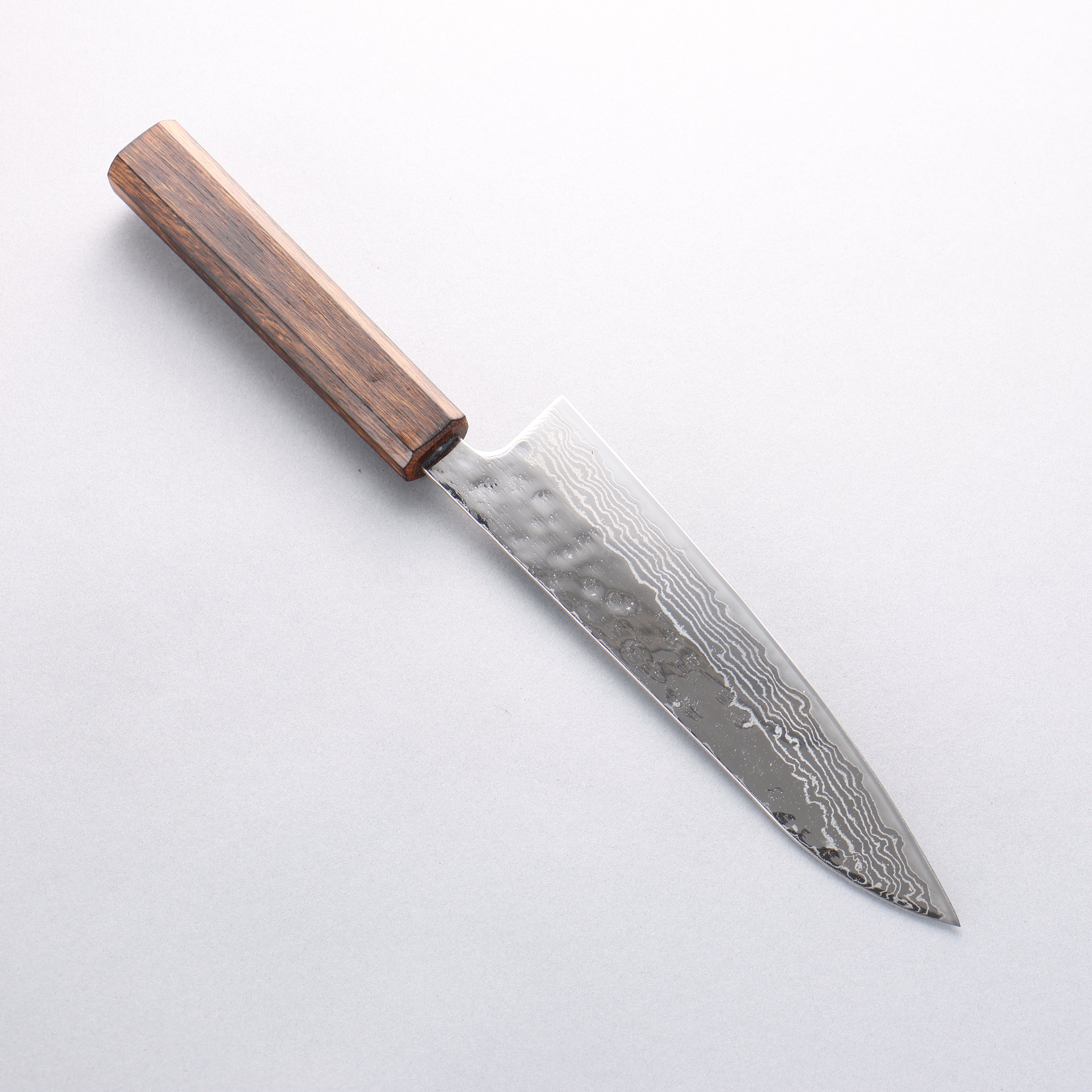 Seisuke Stainless Steel 440C Hammered Damascus Migaki Finished Gyuto 180mm Oak Handle - Japanny - Best Japanese Knife