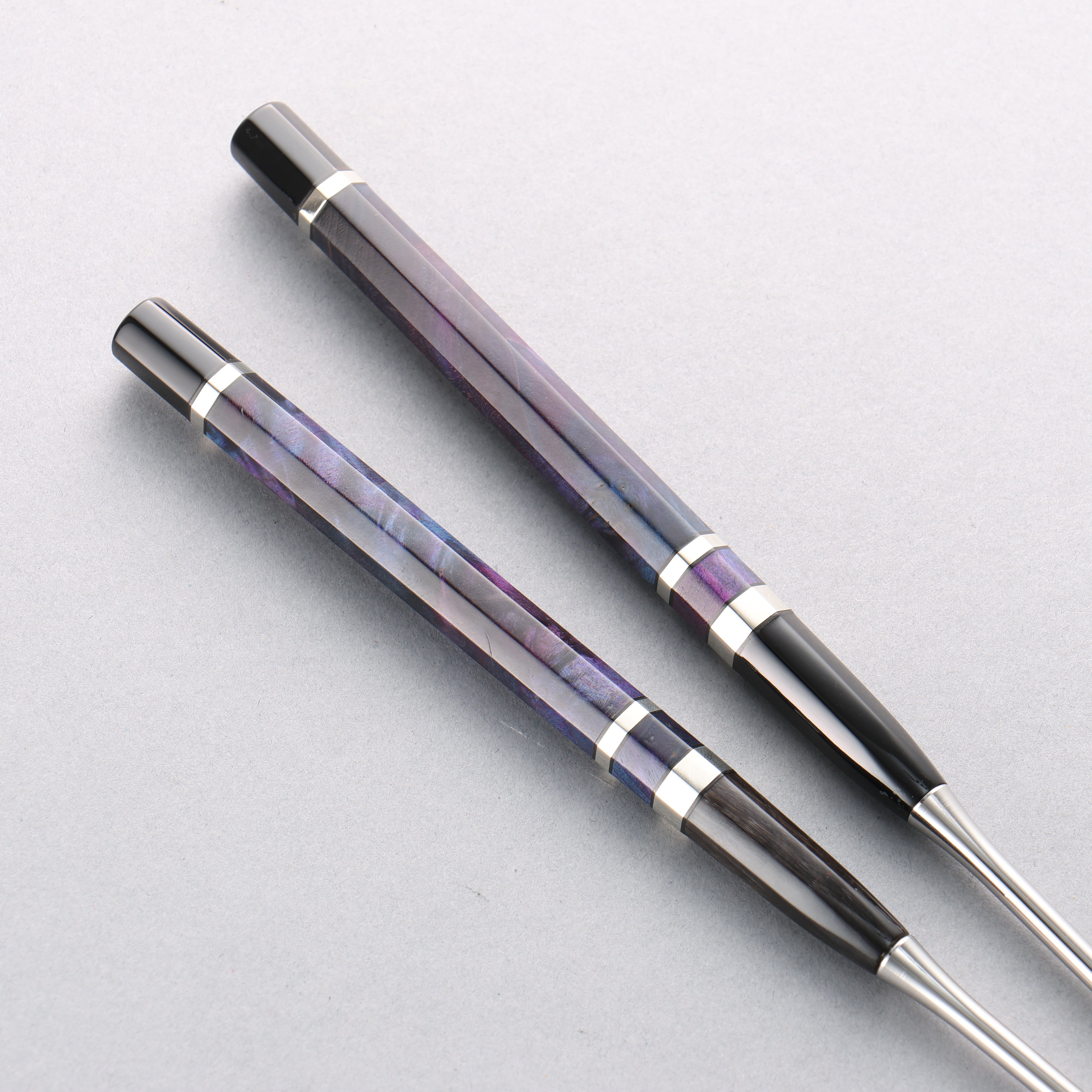 Stainless Steel Moribashi Stabilized wood (with Double Black Horns) Handle 165mm - Japanny - Best Japanese Knife