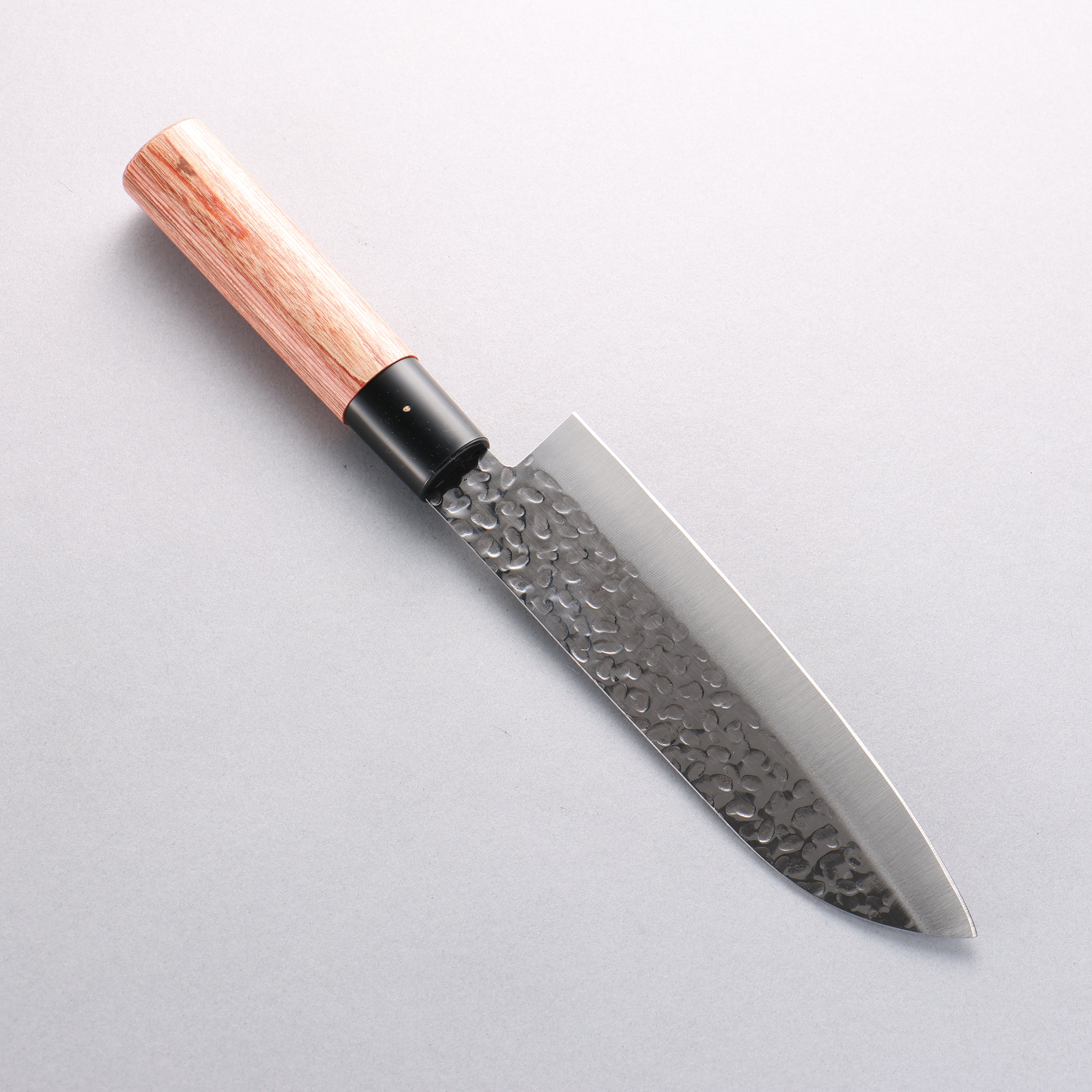 Kanetsune DSR-1K6 Hammered Santoku 165mm Red Pakka wood Handle