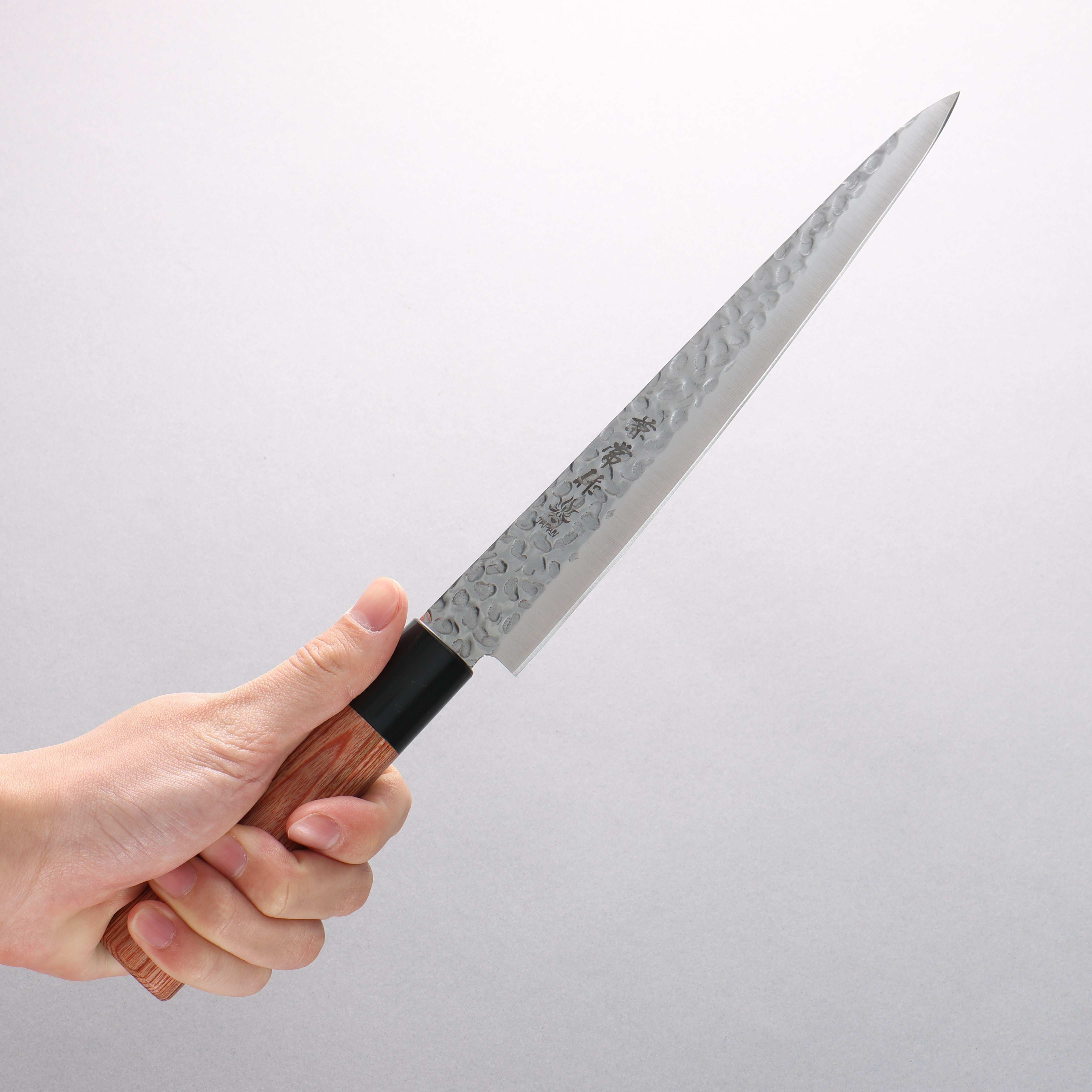 Kanetsune DSR-1K6 Hammered Sujihiki 210mm Red Pakka wood Handle - Japanny - Best Japanese Knife