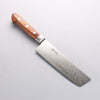 Seisuke Mokusei ZA-18 Mirrored Finish Damascus Nakiri 165mm Brown Pakka wood Handle - Japanny - Best Japanese Knife