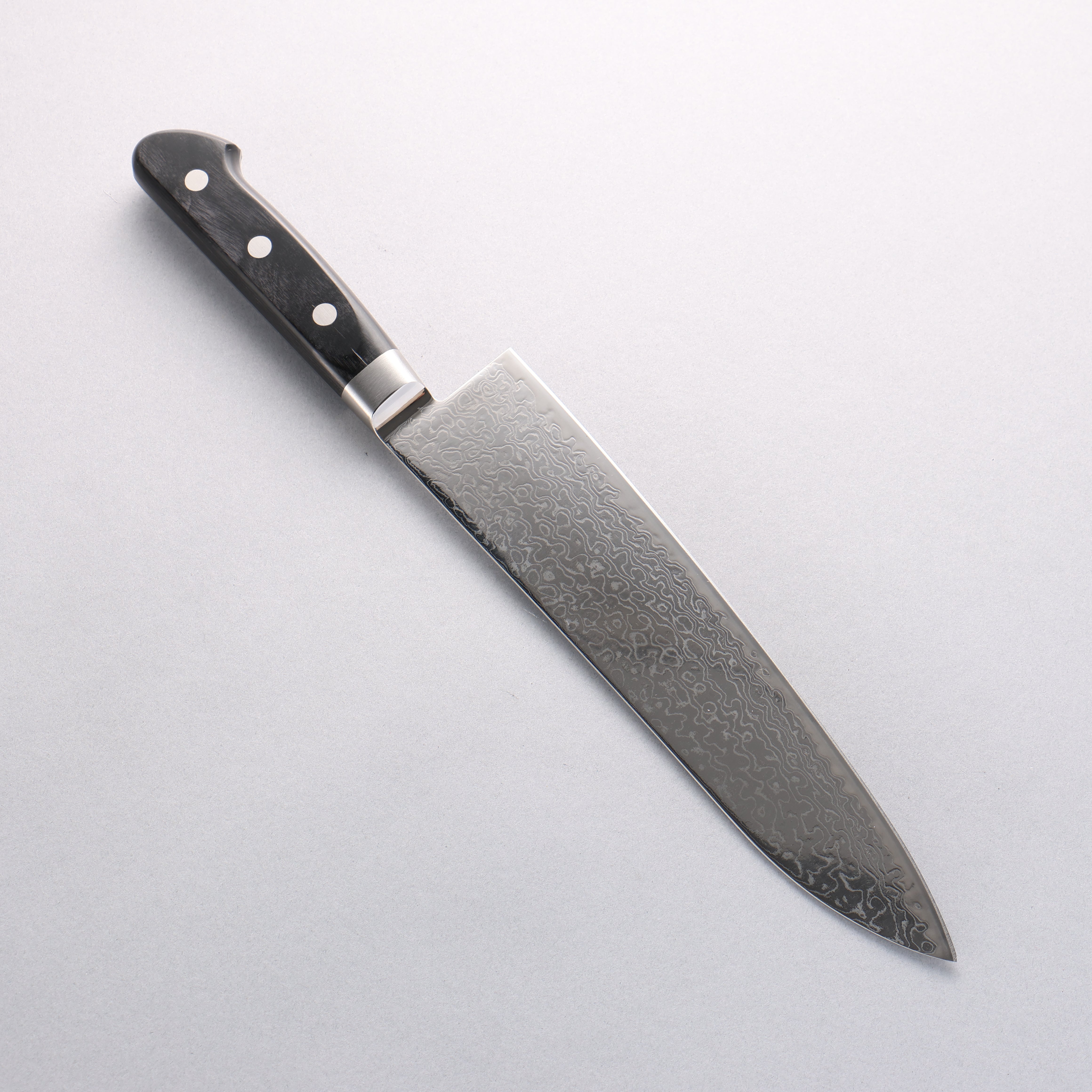 Seisuke Kagami2 AUS10 Mirrored Finish Damascus Gyuto 210mm Black Pakka wood Handle - Japanny - Best Japanese Knife