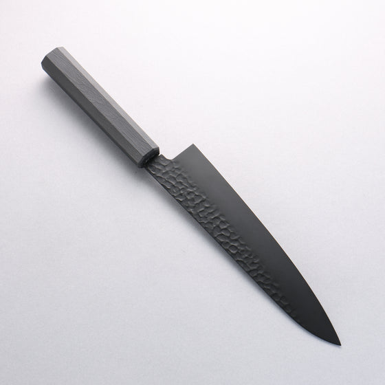 Sakai Takayuki Kurokage VG10 Hammered Teflon Coating Gyuto 210mm Black Lacquered Handle - Japanny - Best Japanese Knife