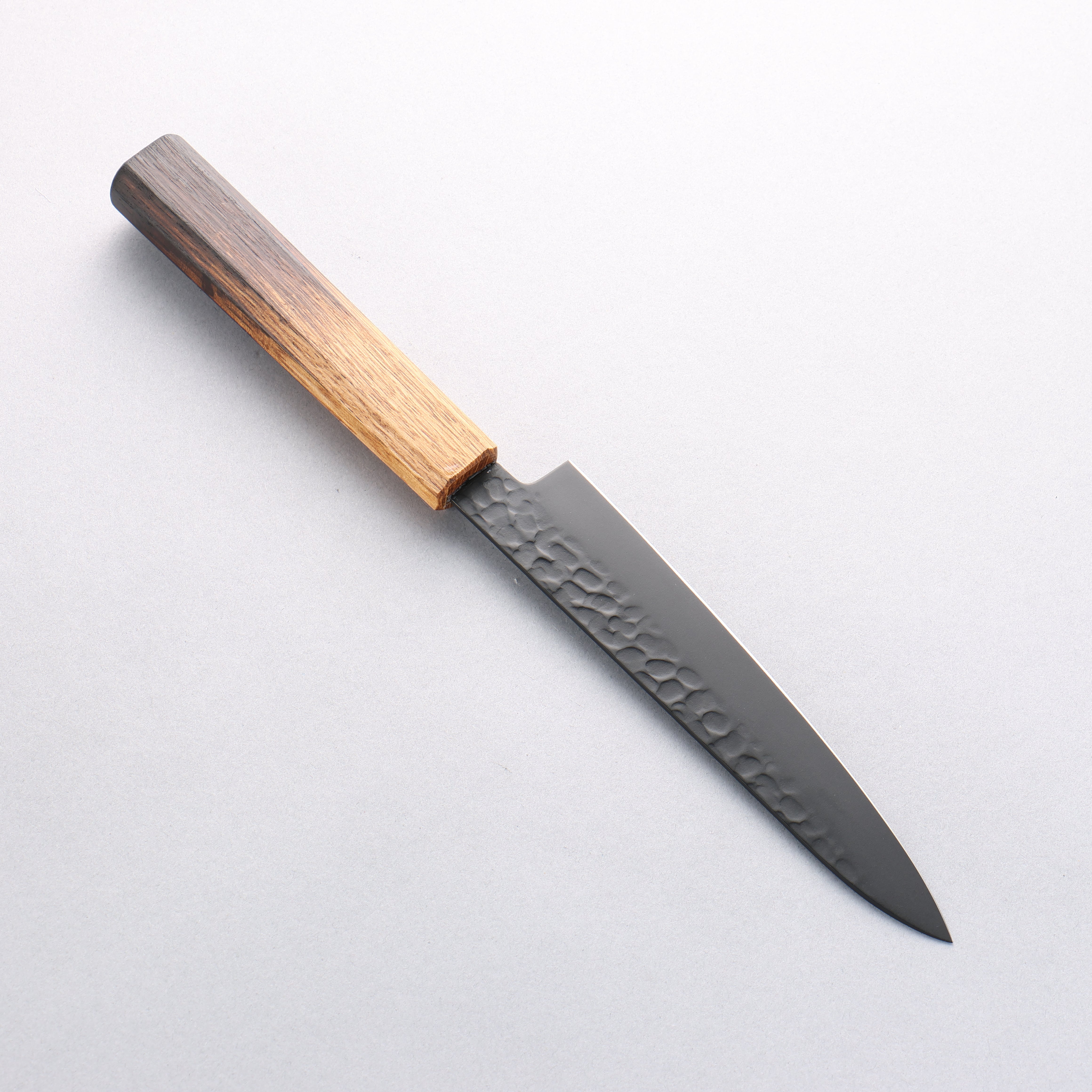 Sakai Takayuki Kurokage VG10 Hammered Teflon Coating Petty-Utility 150mm Burnt Oak Handle - Japanny - Best Japanese Knife