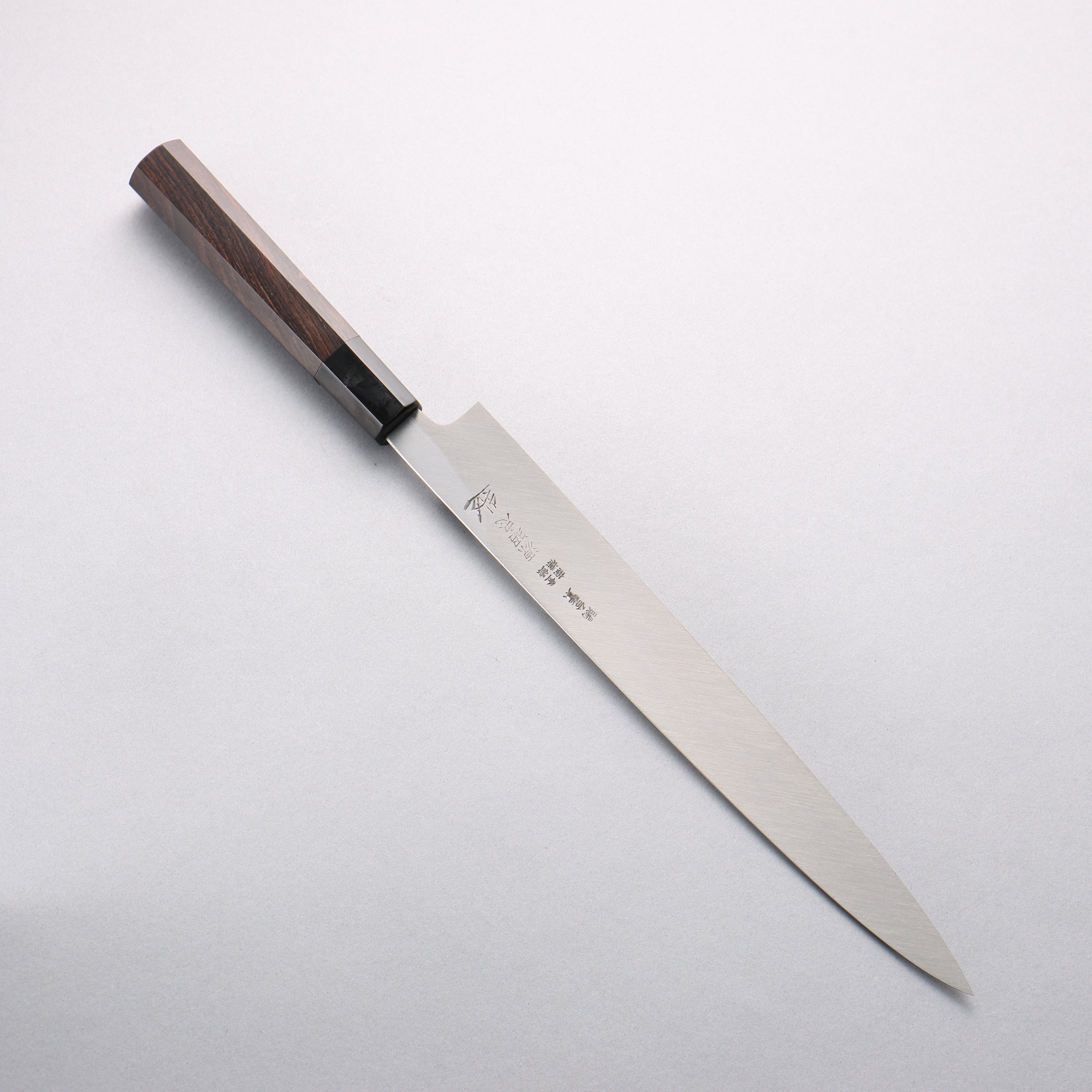 Minamoto Akitada Blue Steel No.1 Yanagiba 270mm Ebony Wood Handle - Japanny - Best Japanese Knife