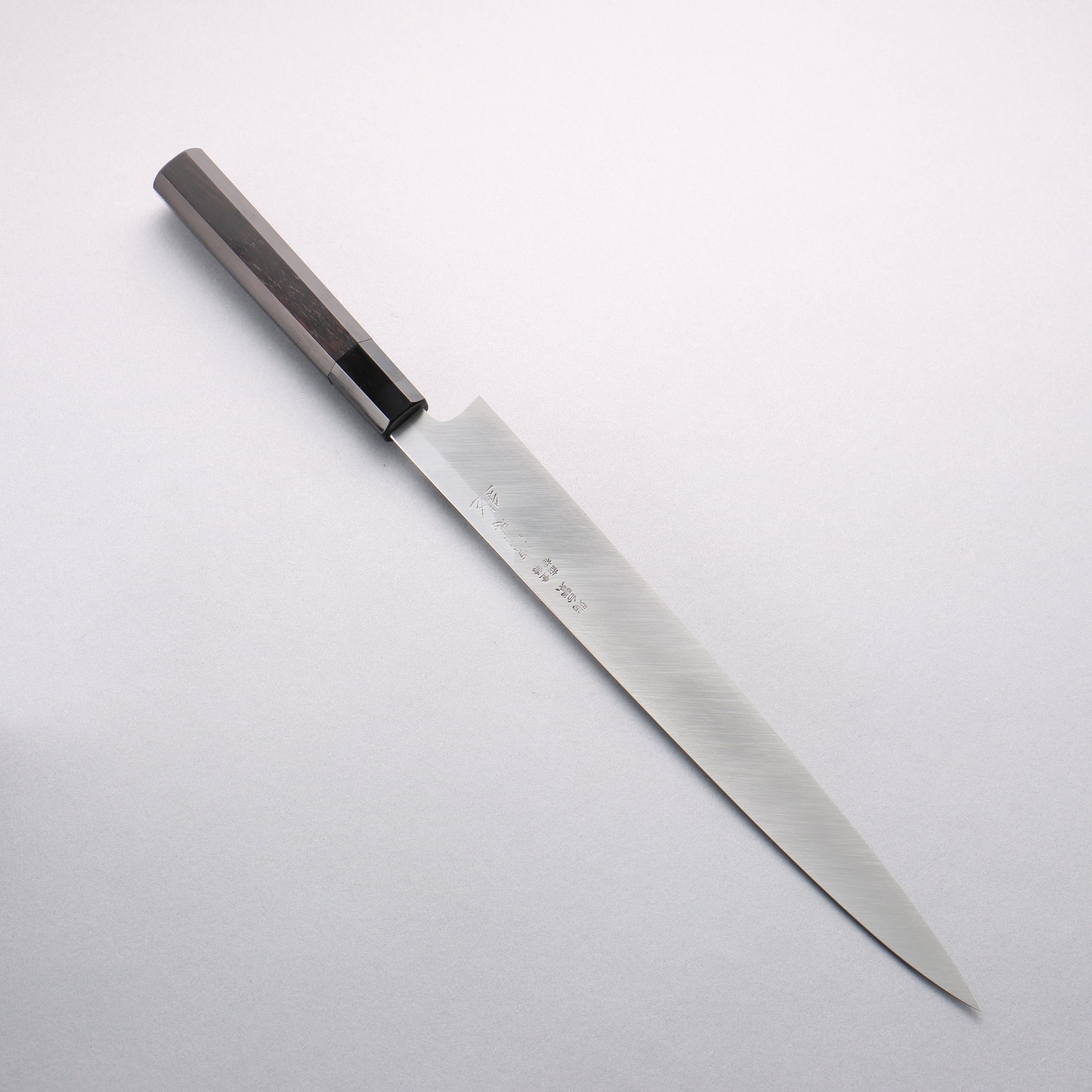 Minamoto Akitada Blue Steel No.1 Yanagiba 300mm Ebony Wood Handle - Japanny - Best Japanese Knife