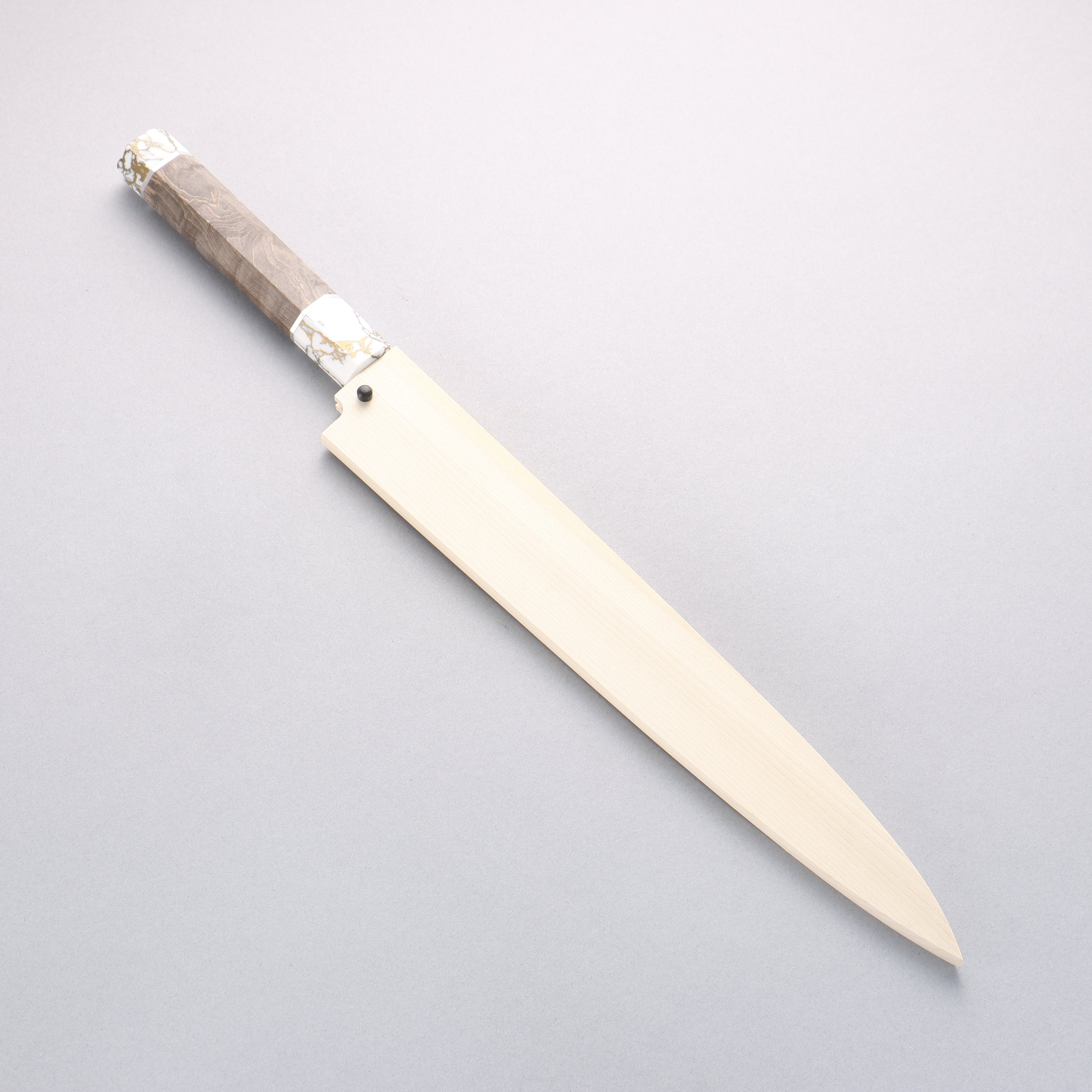 Sakai Takayuki Chef Series Silver Steel No.3 Yanagiba 270mm Stabilized wood (White Ferrule and End Cap) Handle with Sheath - Japanny - Best Japanese Knife