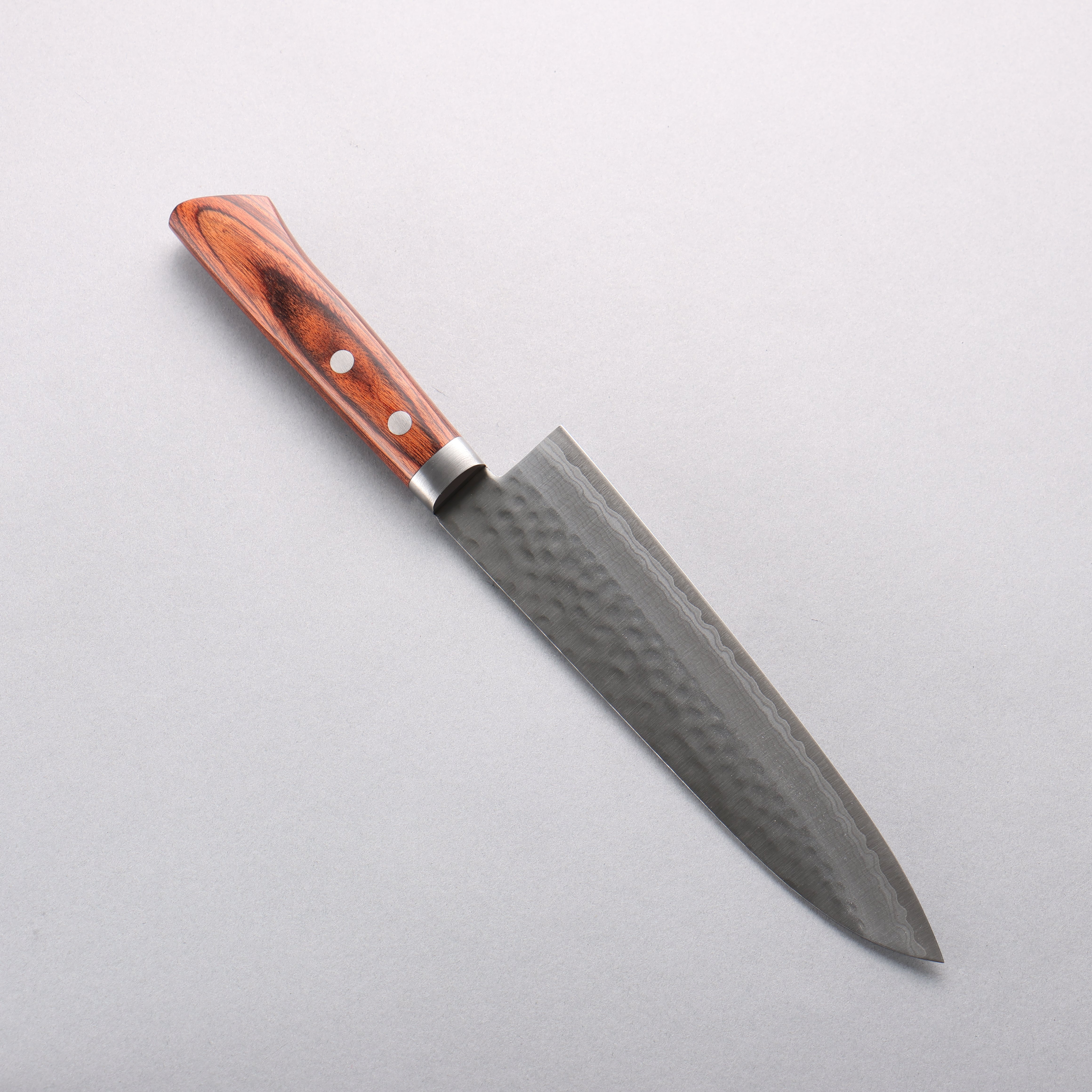 Kunihira Kokuryu VG10 Hammered Damascus Gyuto 180mm Mahogany Handle - Japanny - Best Japanese Knife