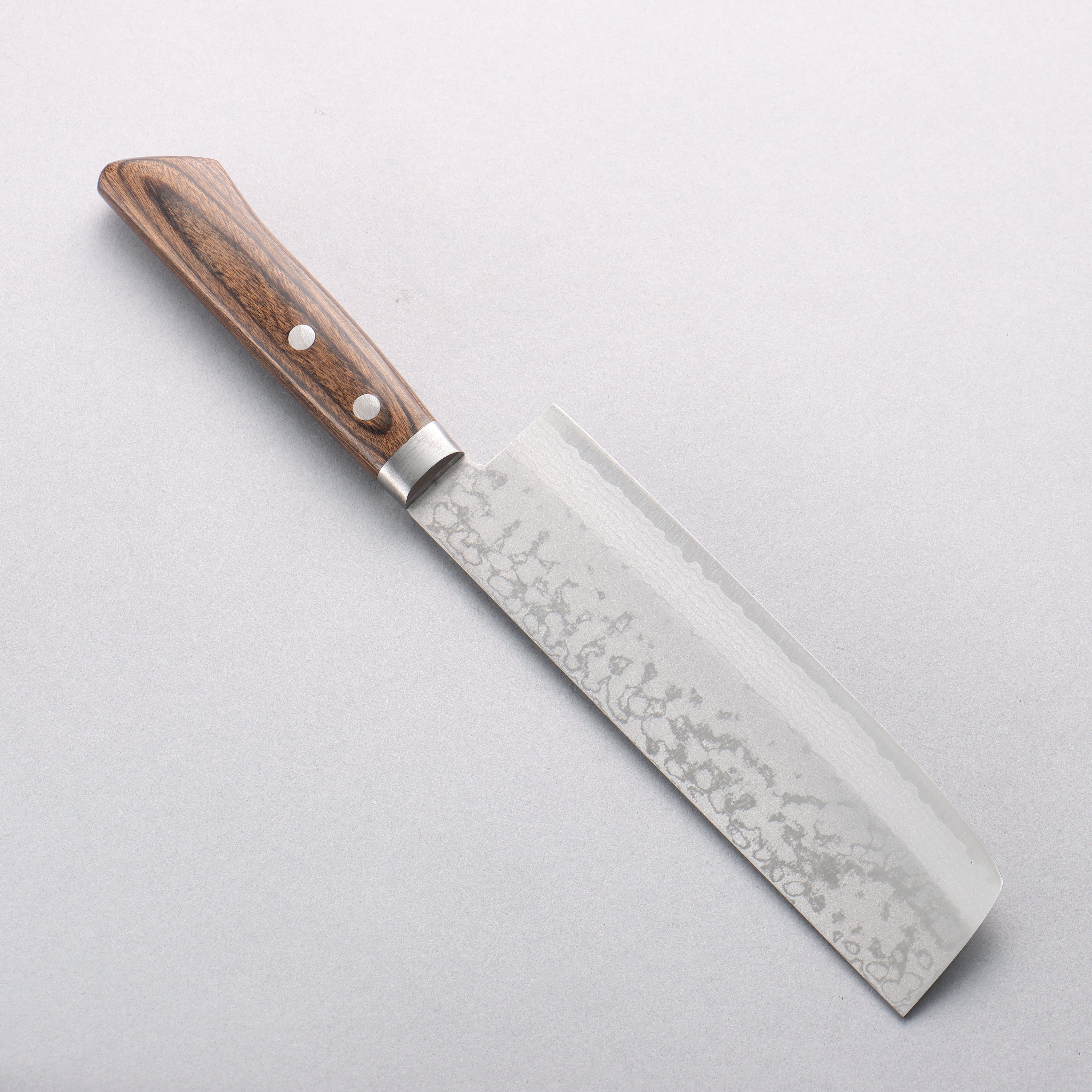 Kanetsune Sairyu VG10 Damascus Usuba 165mm Brown Ash Handle - Japanny - Best Japanese Knife
