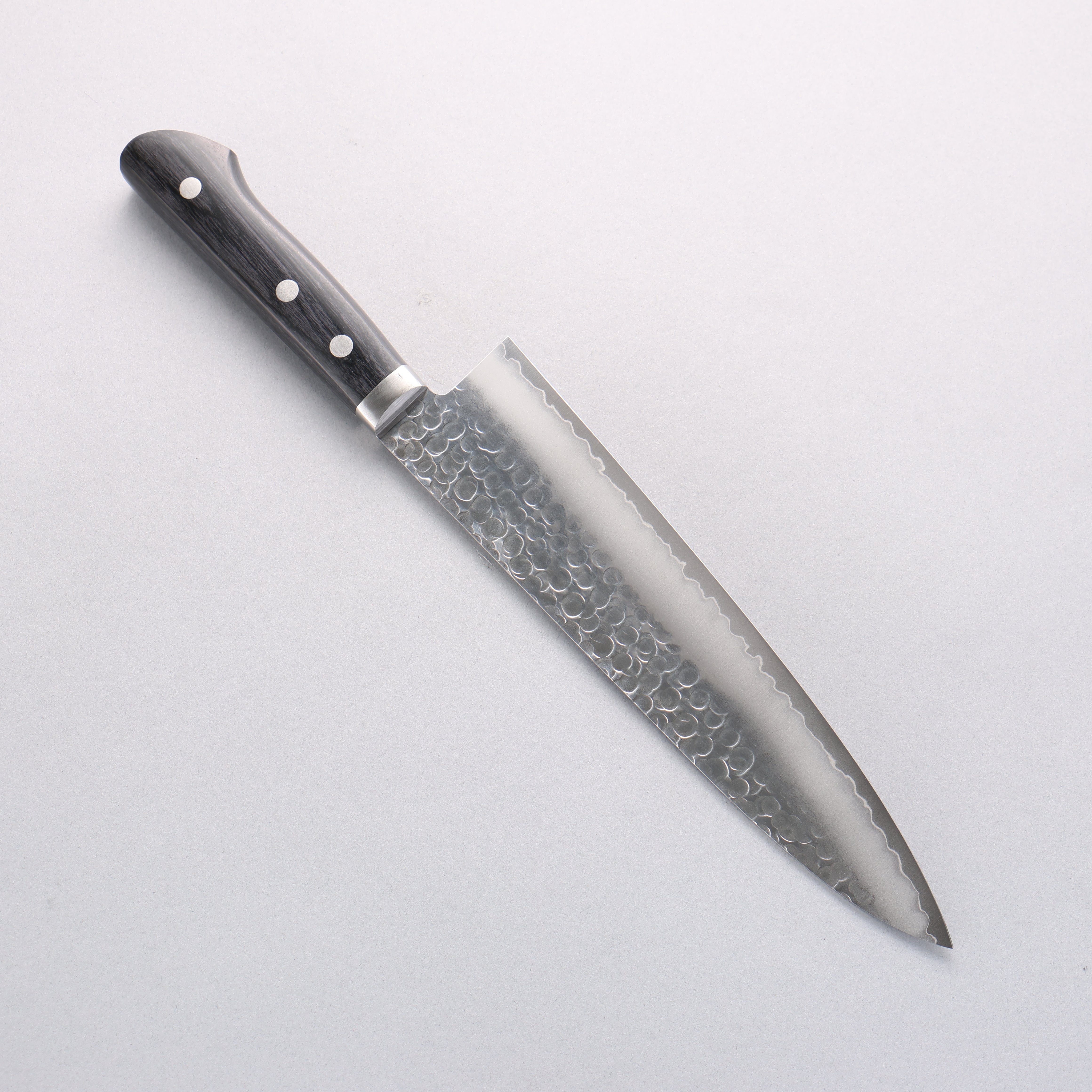 Kanetsune VG1 Hammered Gyuto 210mm Black Pakka wood Handle - Japanny - Best Japanese Knife