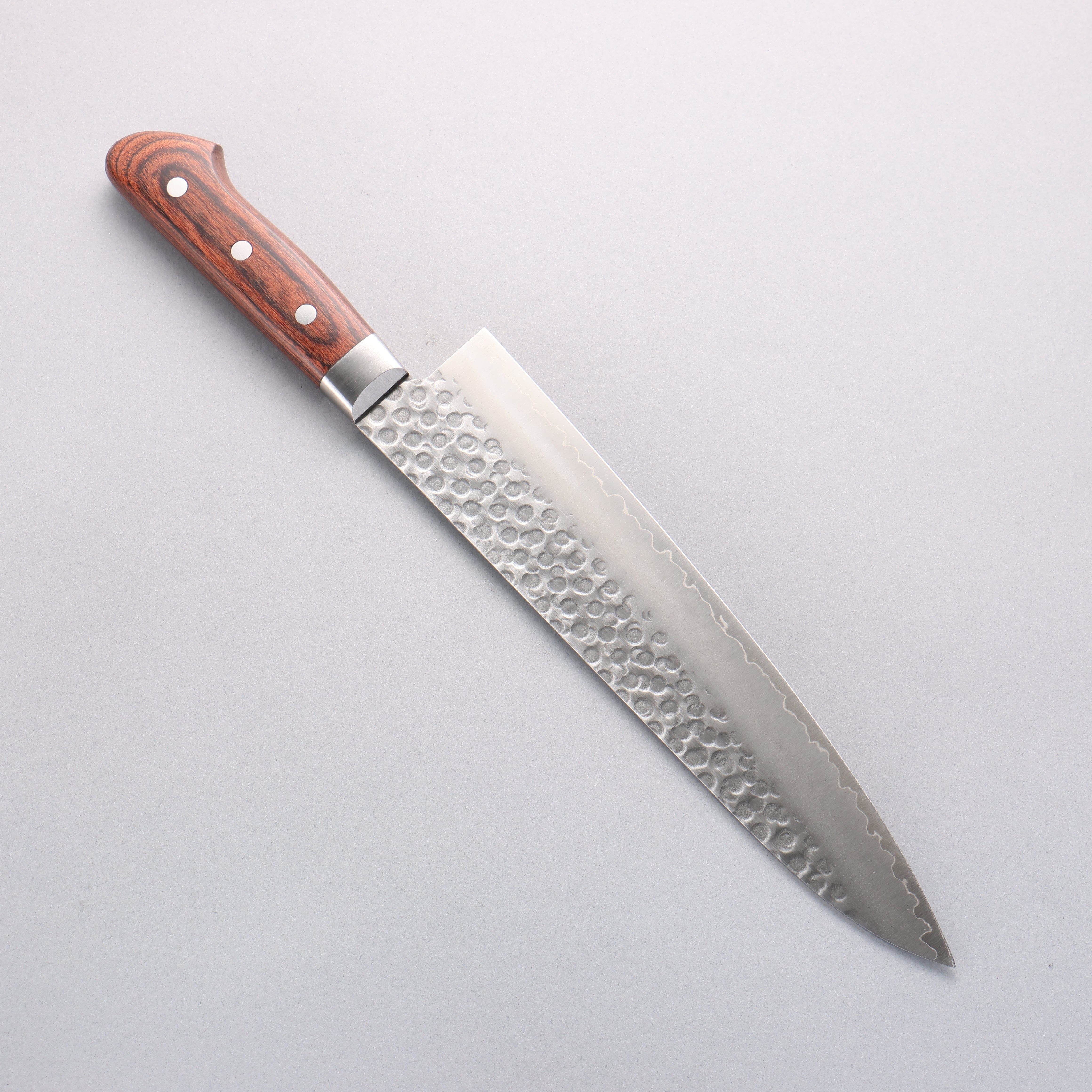 Seisuke Swedish Steel-stn Hammered Gyuto 240mm Mahogany Handle - Japanny - Best Japanese Knife
