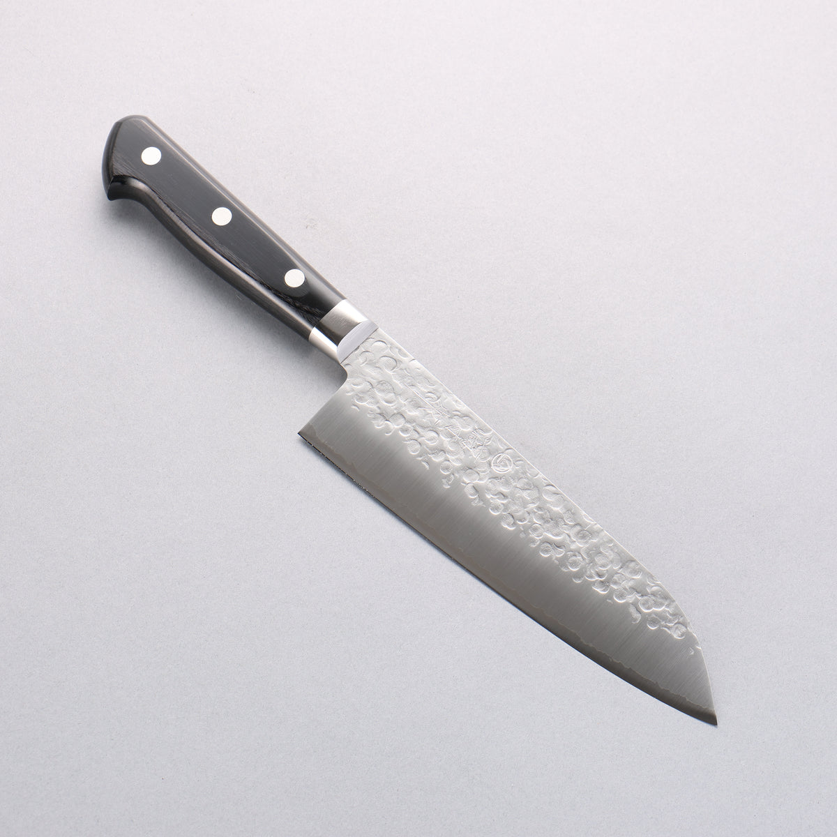 Takamura Knives VG10 Hammered Santoku 170mm with Black Pakkawood Hand