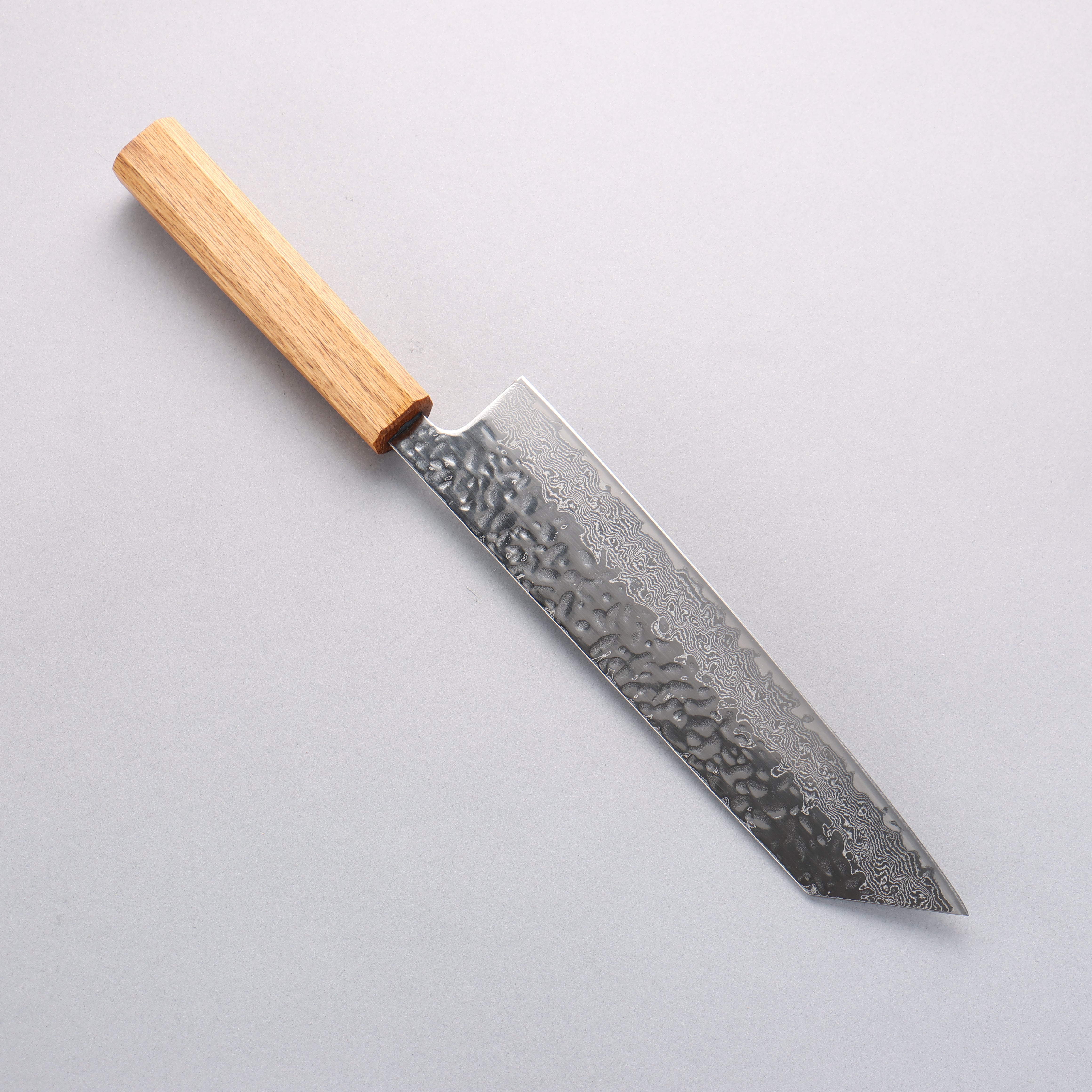 Seisuke Tsukikage AUS10 Migaki Finished Hammered Damascus Kiritsuke 210mm Oak Handle - Japanny - Best Japanese Knife