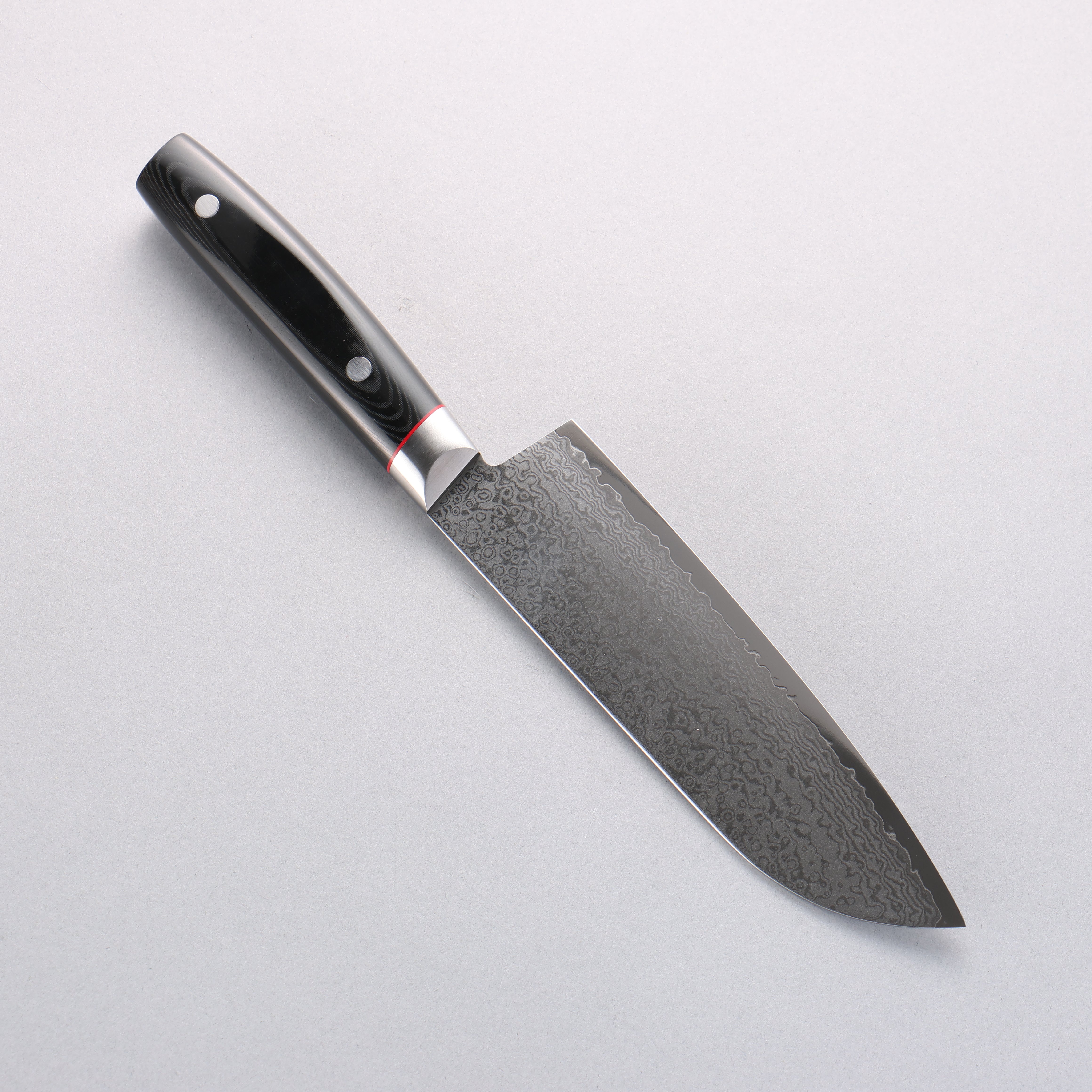 Seisuke Saiun VG10 Damascus Santoku 170mm Black Micarta Handle - Japanny - Best Japanese Knife