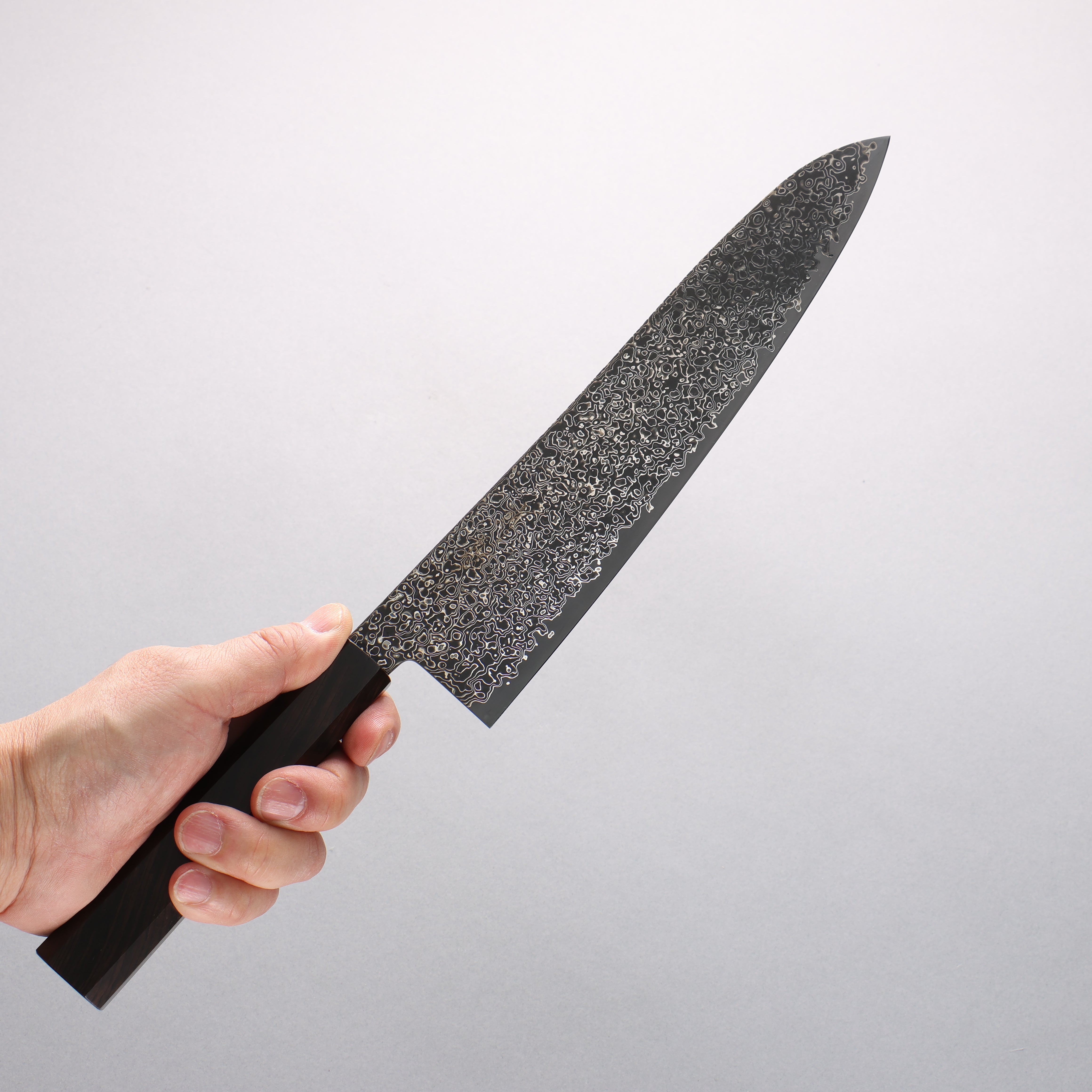 Seisuke SG2 Black Damascus Migaki Finished Gyuto 240mm Ebony Wood Handle - Japanny - Best Japanese Knife