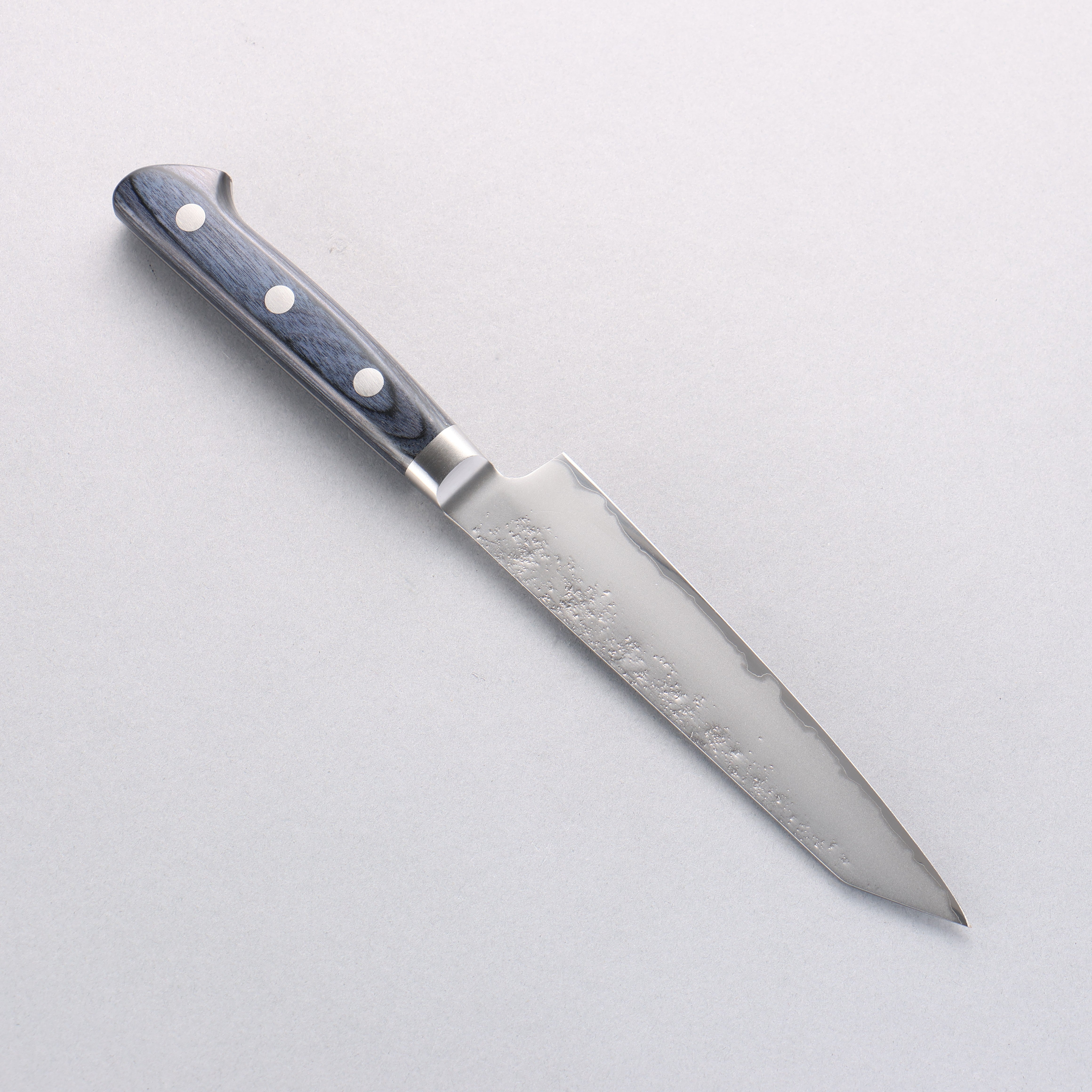 Seisuke Blue Steel No.2 Nashiji Japanese Kiritsuke Santoku & Kiritsuke Petty Navy blue Pakka wood Handle - Japanny - Best Japanese Knife