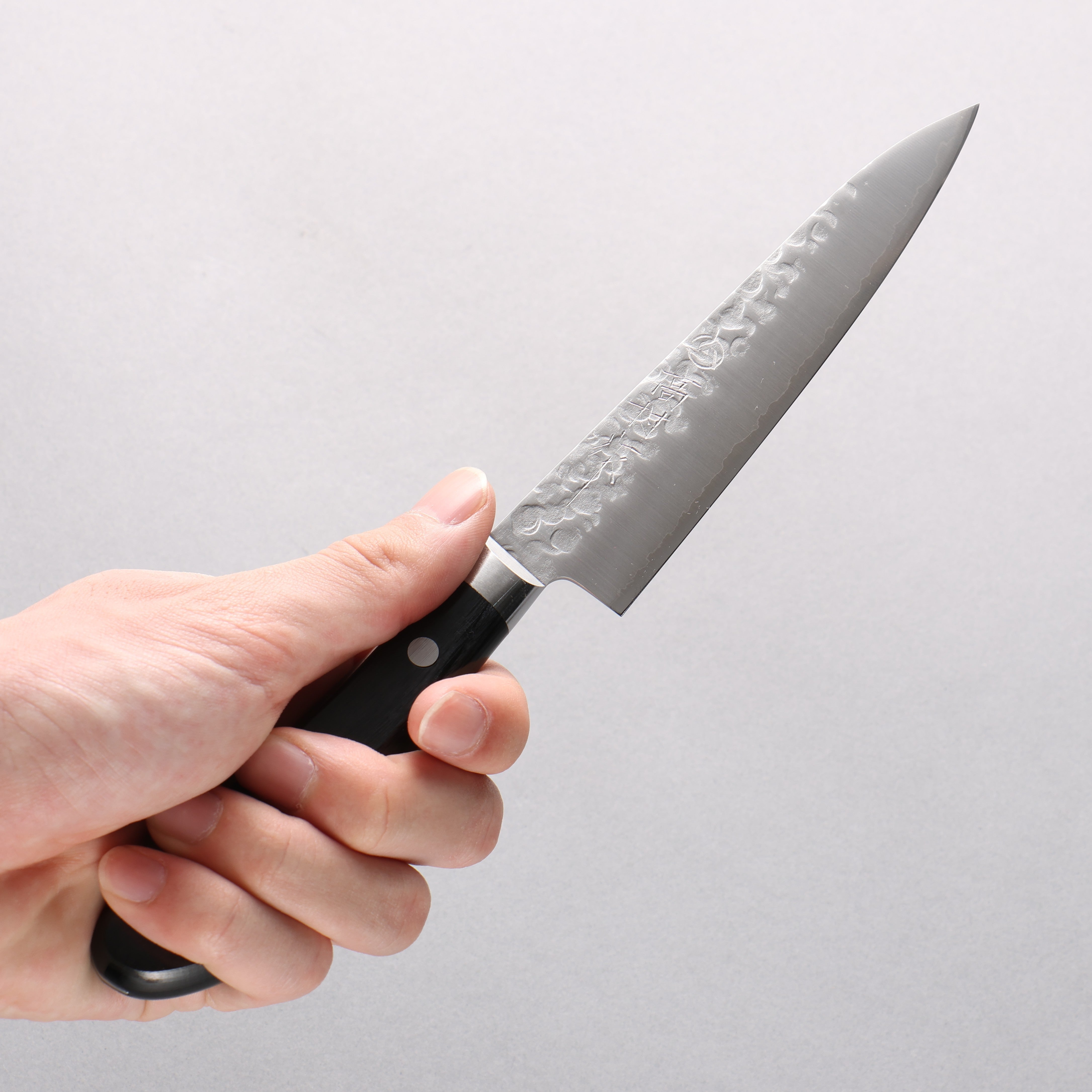 Takamura Knives VG10 Hammered Petty-Utility 130mm Black Pakka wood Handle - Japanny - Best Japanese Knife