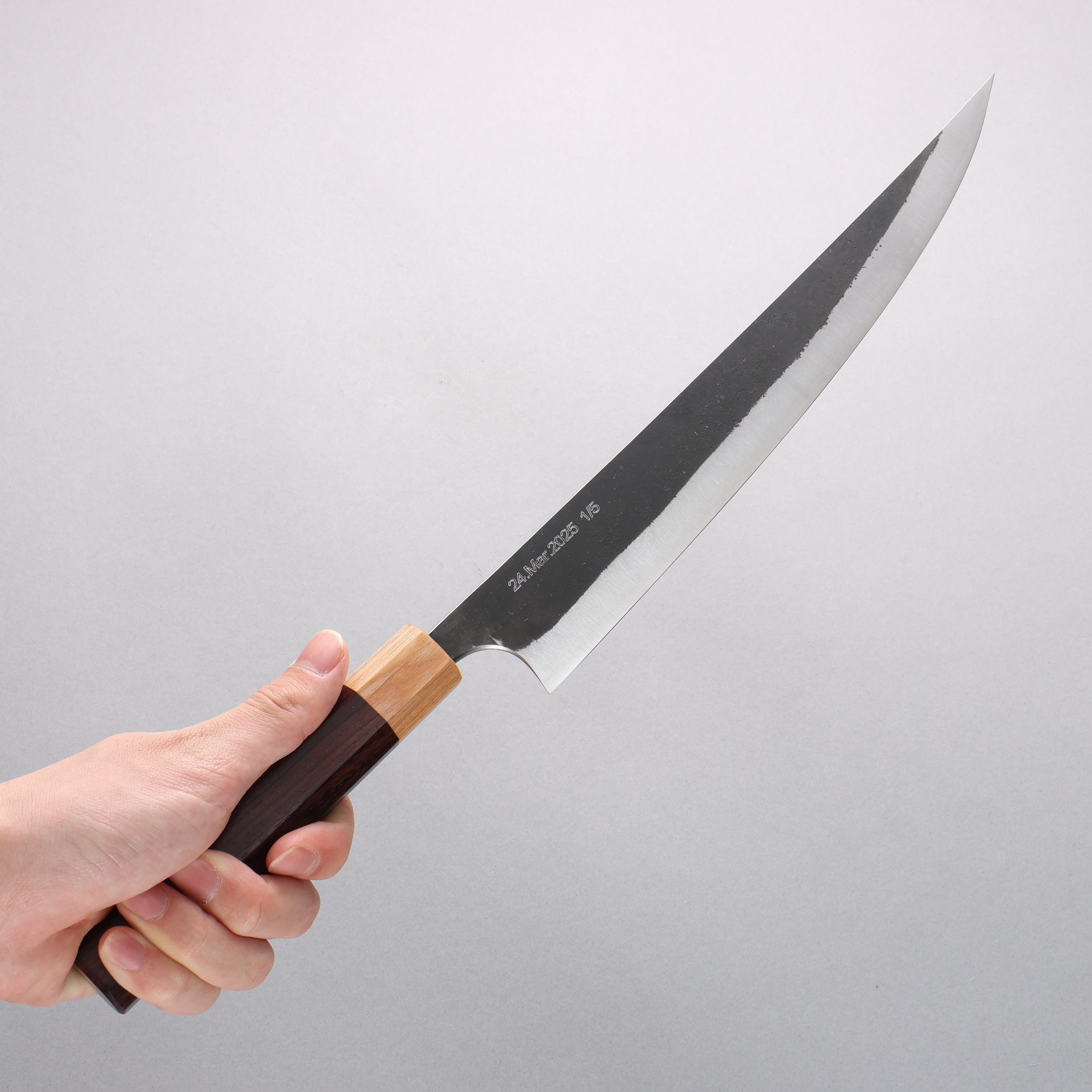 Tinker Blue Super Black Finished 270mm Rosewood Handle Sabre - Japanny - Best Japanese Knife